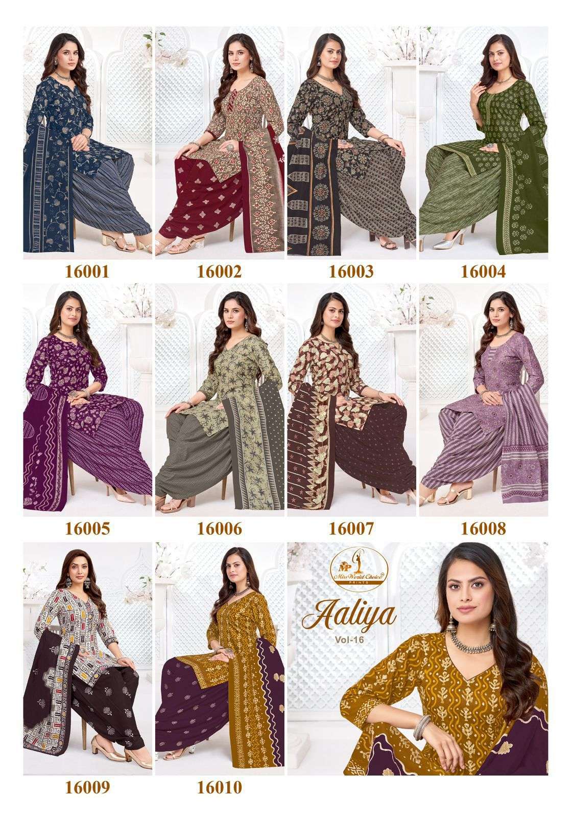 MISS WORLD CHOICE AALIYA VOL 16 COTTON READY MADE PATIYALA SUIT