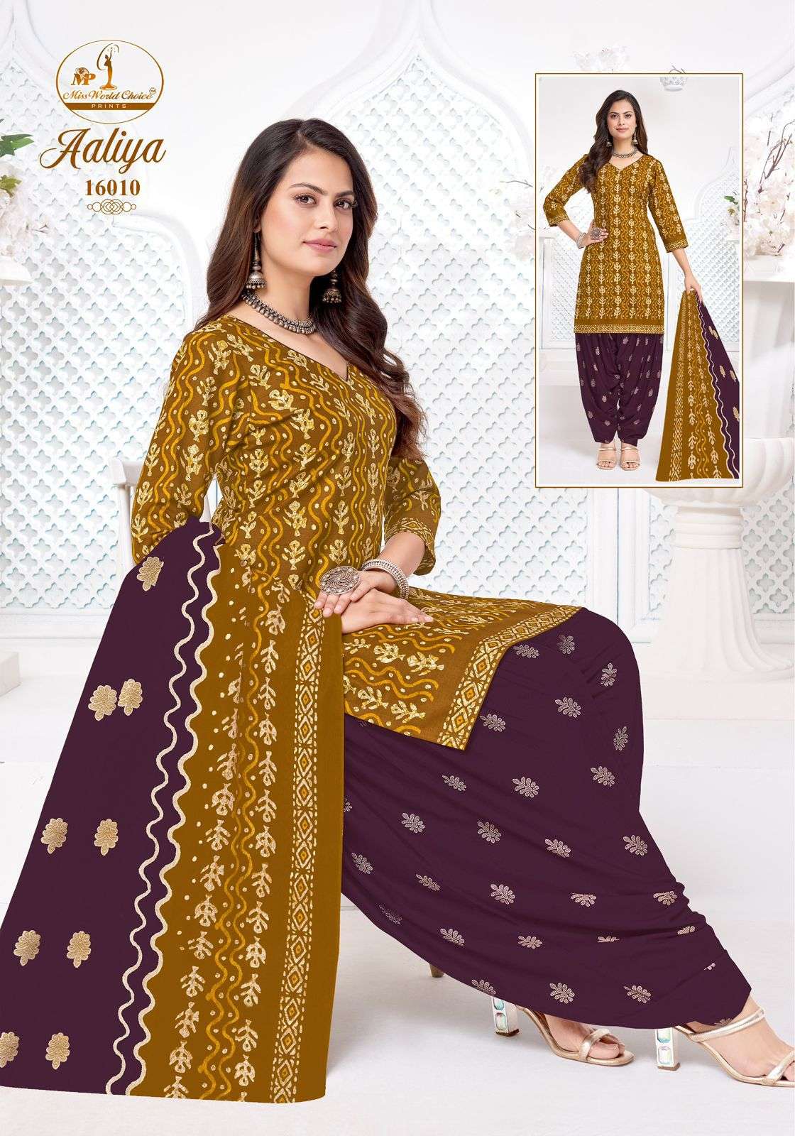 MISS WORLD CHOICE AALIYA VOL 16 COTTON READY MADE PATIYALA SUIT