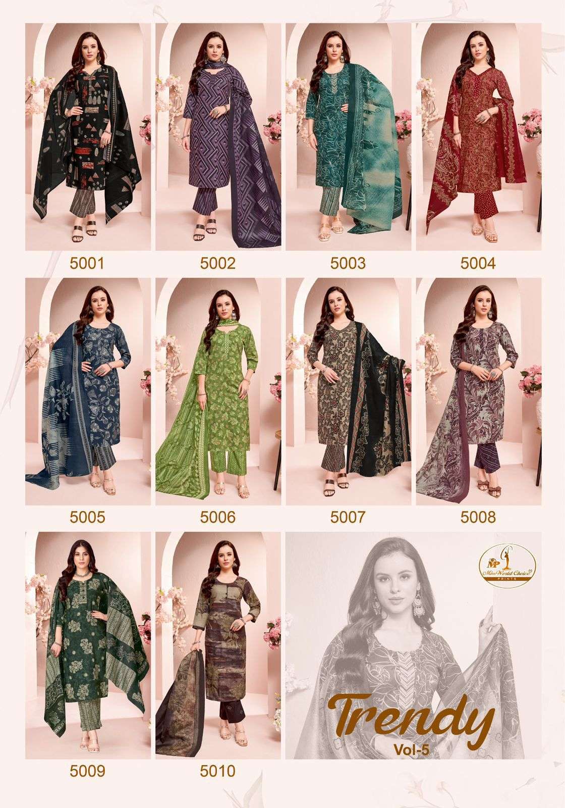 MISS WORLD CHOICE TRENDY VOL 5 COTTON PRINTED LADIES SALWAR SUIT