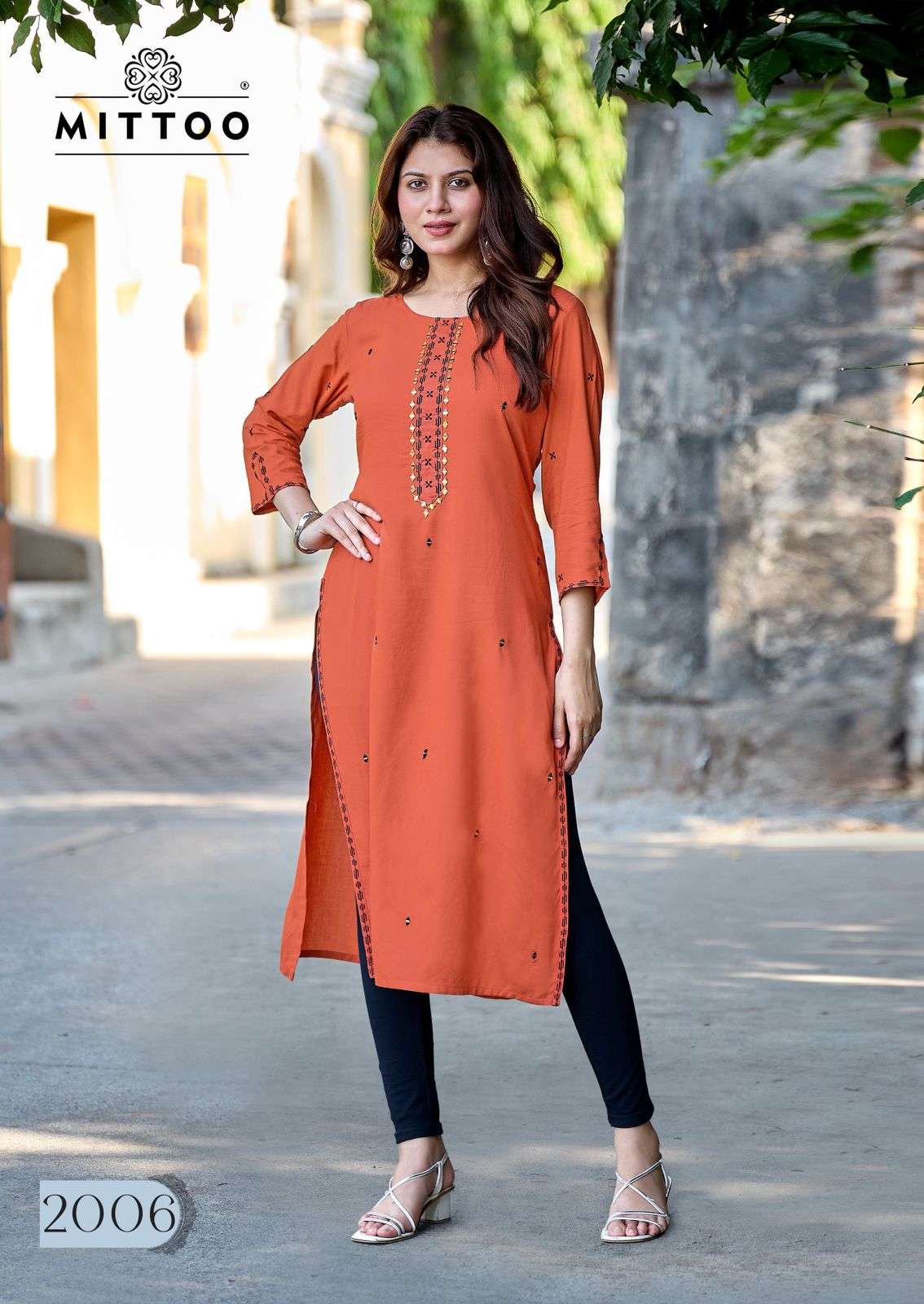 MITTOO HAYA RAYON FANCY WORKS LADIES KURTI 