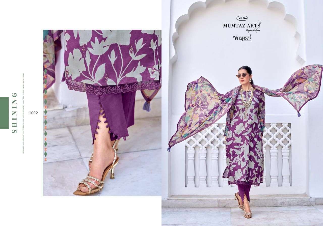 MUMTAZ ARTS AMELIA VISCOSE DIGITAL PRINT WITH EMBROIDERY WORK SUIT