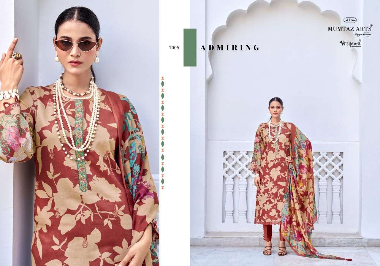 MUMTAZ ARTS AMELIA VISCOSE DIGITAL PRINT WITH EMBROIDERY WORK SUIT