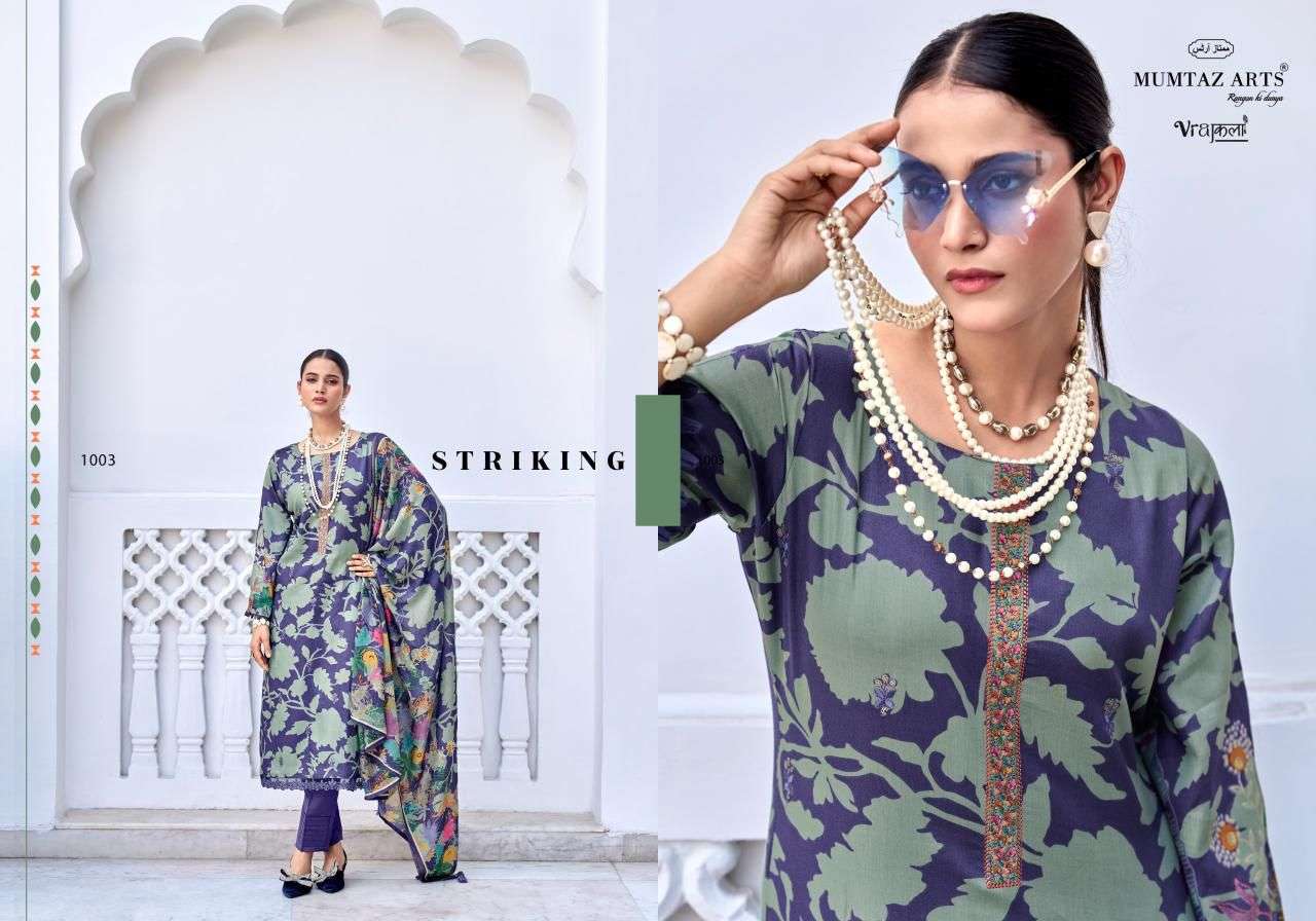 MUMTAZ ARTS AMELIA VISCOSE DIGITAL PRINT WITH EMBROIDERY WORK SUIT