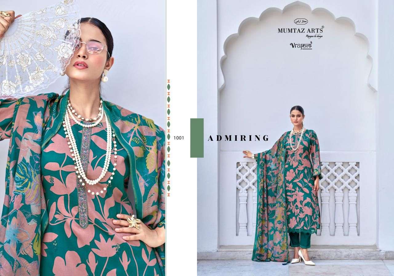 MUMTAZ ARTS AMELIA VISCOSE DIGITAL PRINT WITH EMBROIDERY WORK SUIT