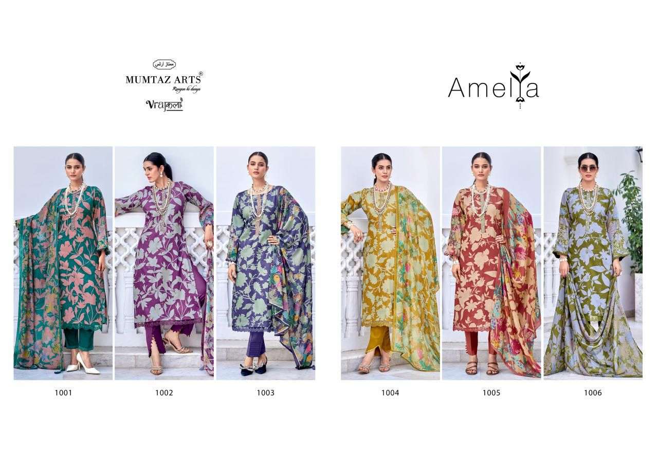 MUMTAZ ARTS AMELIA VISCOSE DIGITAL PRINT WITH EMBROIDERY WORK SUIT