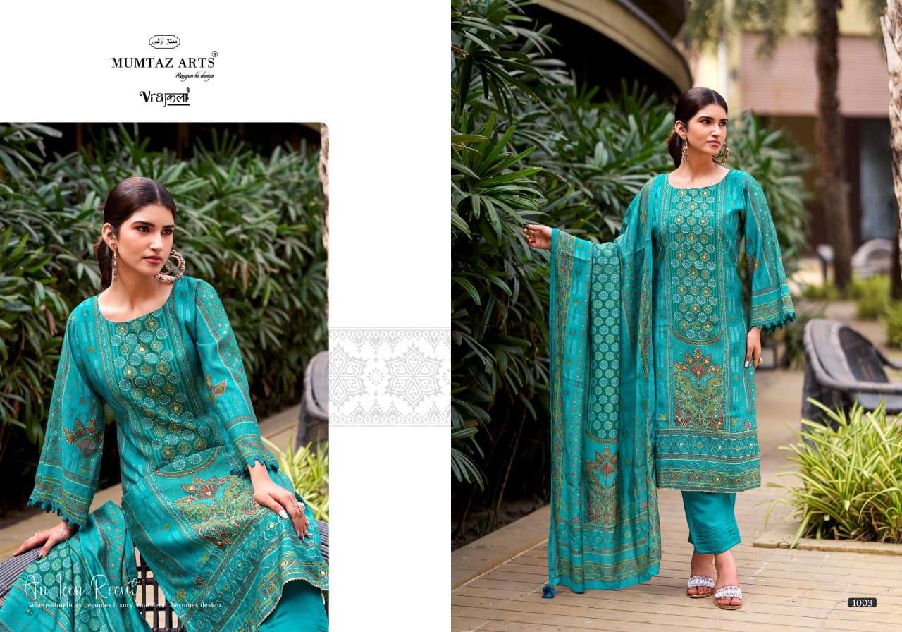 MUMTAZ ARTS AMOUR VISCOSE DIGITAL PRINT WITH HAND WORK DESIGNER SUIT