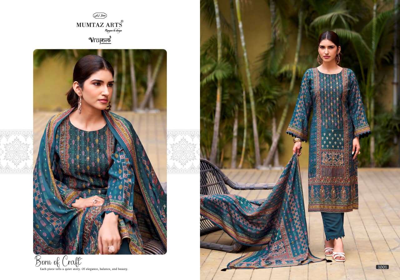 MUMTAZ ARTS AMOUR VISCOSE DIGITAL PRINT WITH HAND WORK DESIGNER SUIT