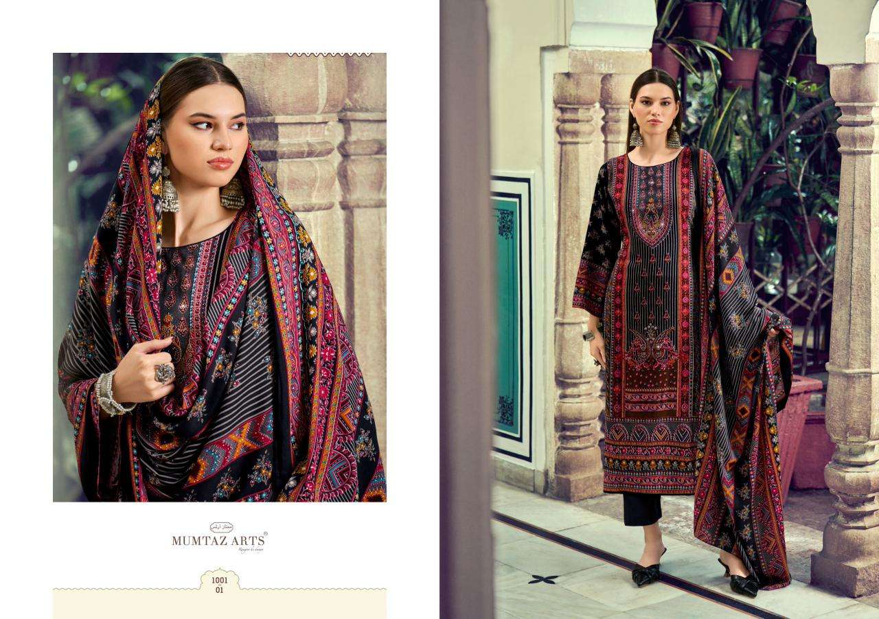 MUMTAZ ARTS KASHMIRI KALI VISCOSE RAYON DIGITAL PRINT WITH JARKAN WORK SUIT