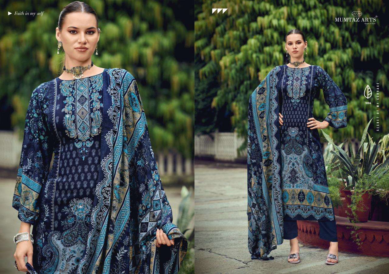 MUMTAZ ARTS KASHMIRI KALI VISCOSE RAYON DIGITAL PRINT WITH JARKAN WORK SUIT