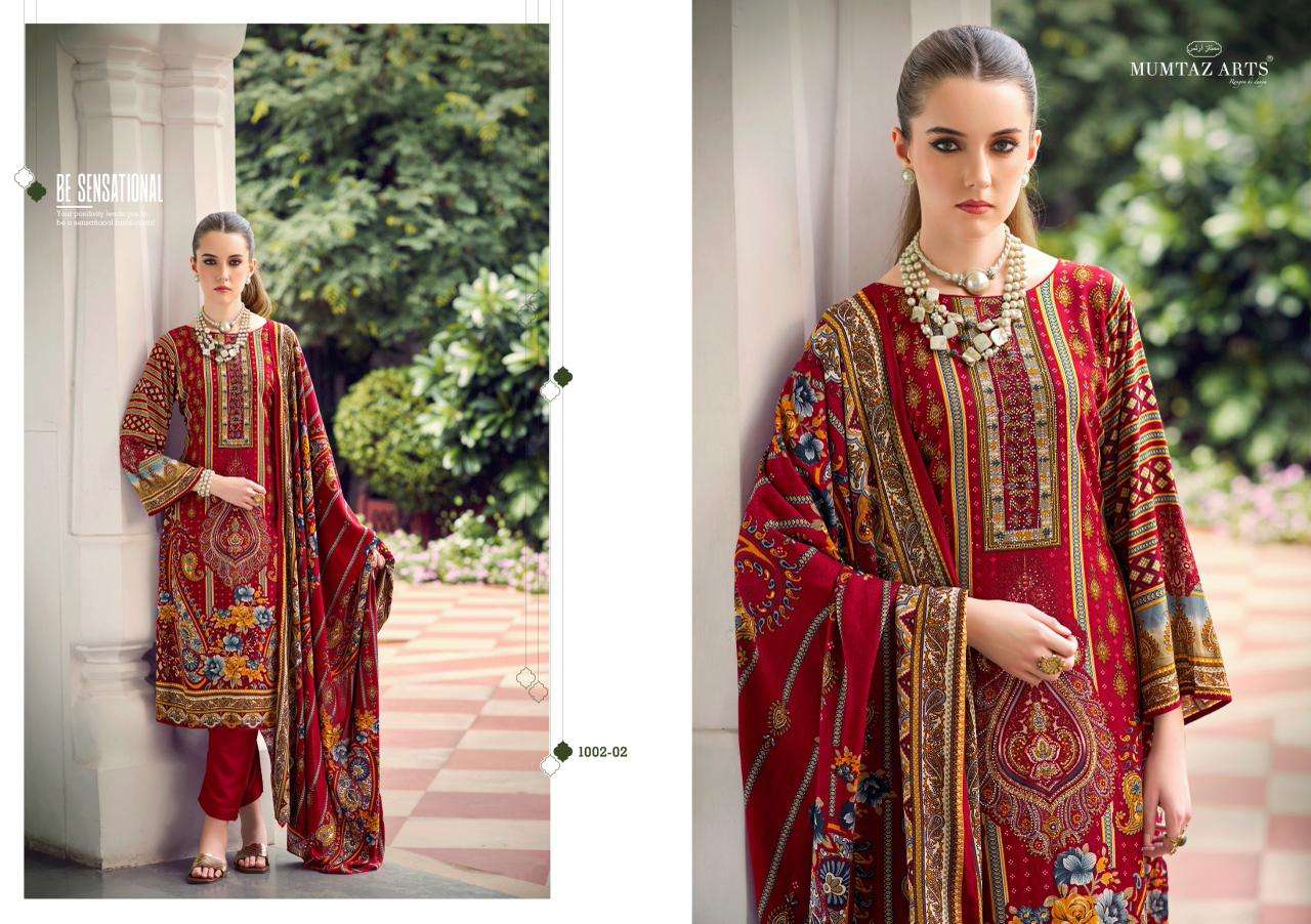 MUMTAZ ARTS KASHMIRI KALI VISCOSE RAYON DIGITAL PRINT WITH JARKAN WORK SUIT