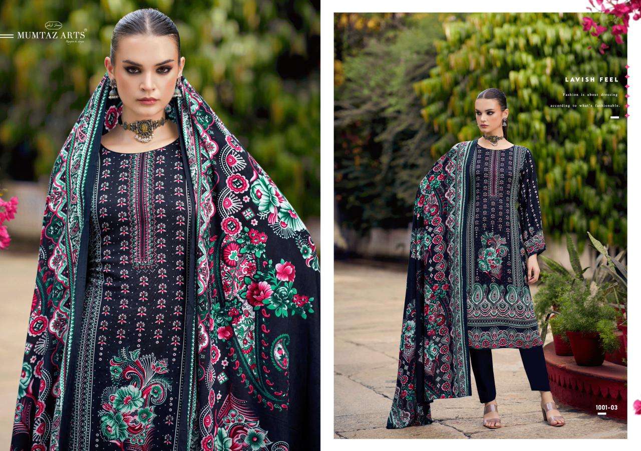 MUMTAZ ARTS NAFEEZA VISCOSE DIGITAL PRINT WITH FANCY WORK SUIT