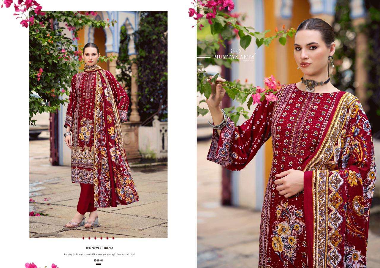 MUMTAZ ARTS NAFEEZA VISCOSE DIGITAL PRINT WITH FANCY WORK SUIT