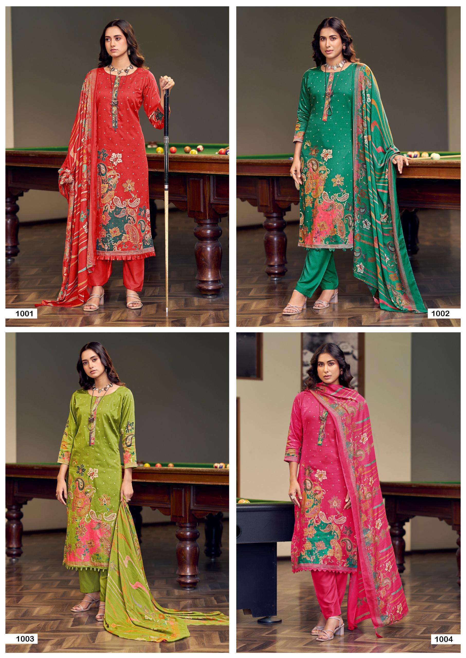 MUMTAZ ARTS SABHYATA VISCOSE PRINT WITH FANCY WORK SUIT
