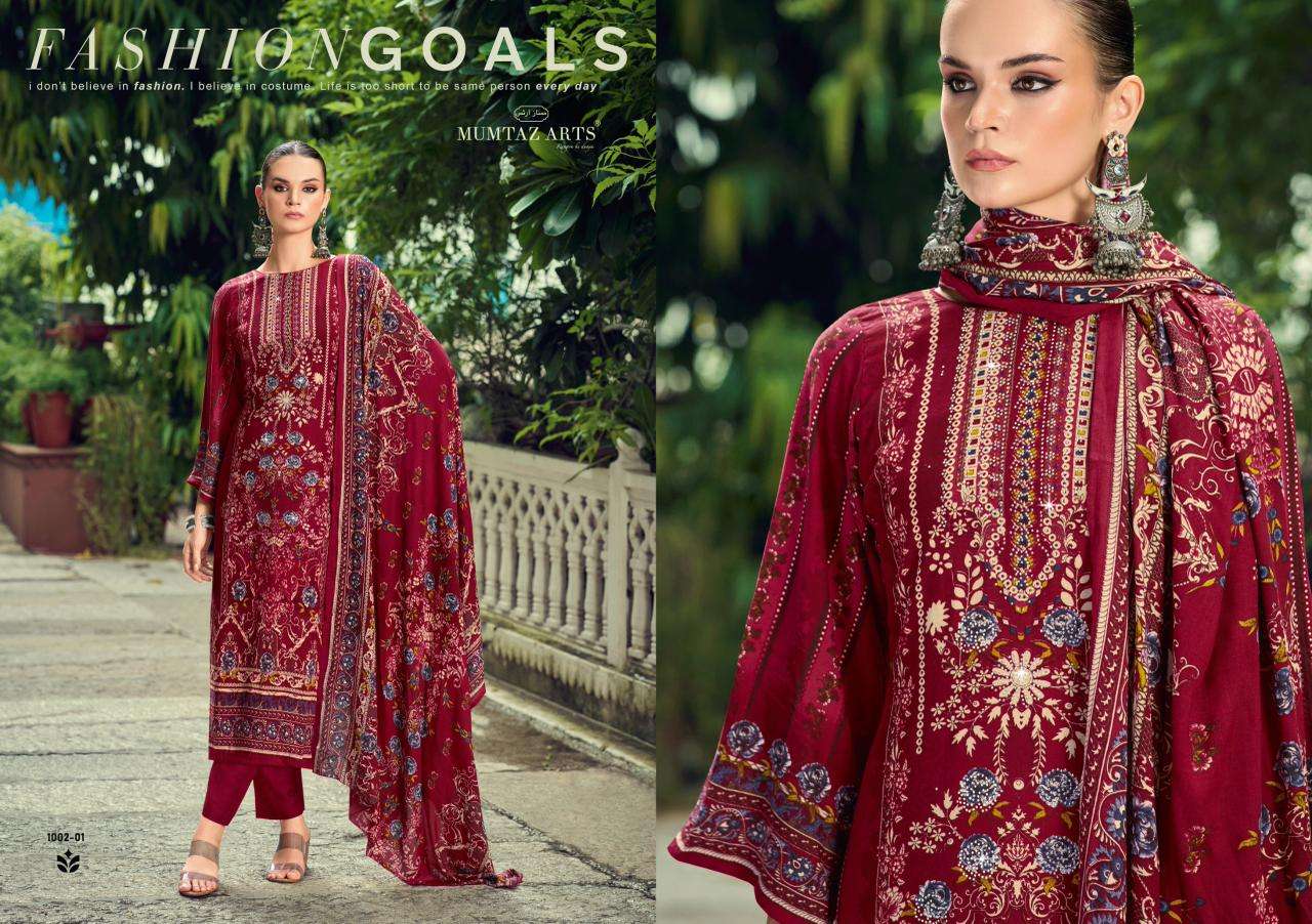 MUMTAZ ARTS ZEENAT VISCOSE DIGITAL PRINT WITH FANCY WORK SUIT