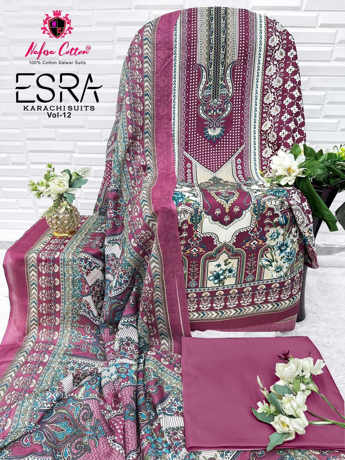NAFISA COTTON ESRA VOL 12 COTTON DIGITAL PRINT SALWAR SUIT