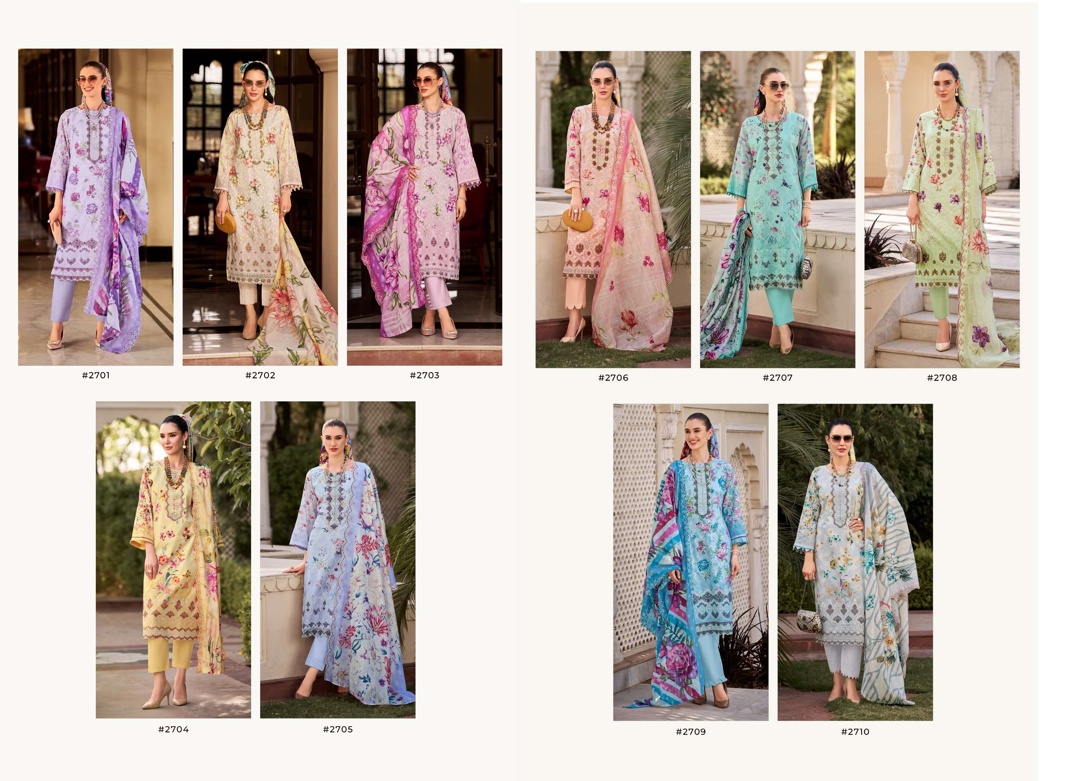 PAKIZA PRINTS CHIKANKARI VOL 27 LAWN COTTON DIGITAL PRINT WITH EMBROIDERY WORK SUIT