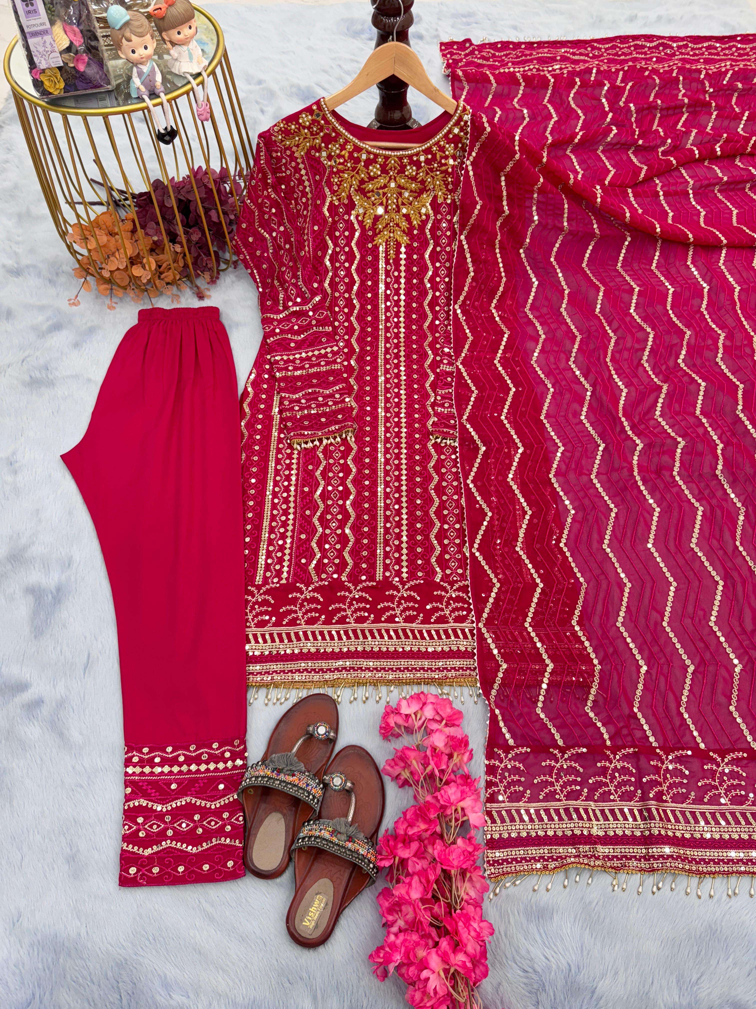 PD 1050 GEORGETTE BEAUTIFUL DESIGNER LOOK PARTY WEAR LADIES SUIT 