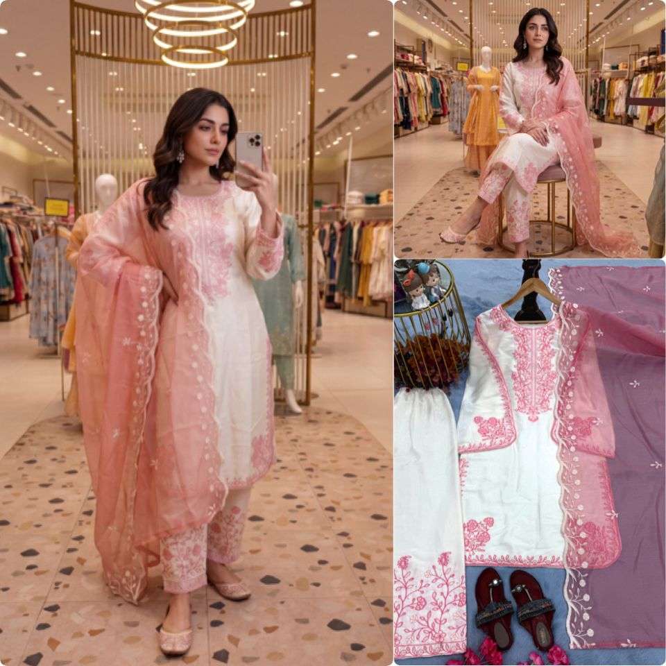 PD 1051 SILK DESIGNER WORK PARTY WEAR LOOK TOP FANCY PLAZZO AND DUPATTA SET 