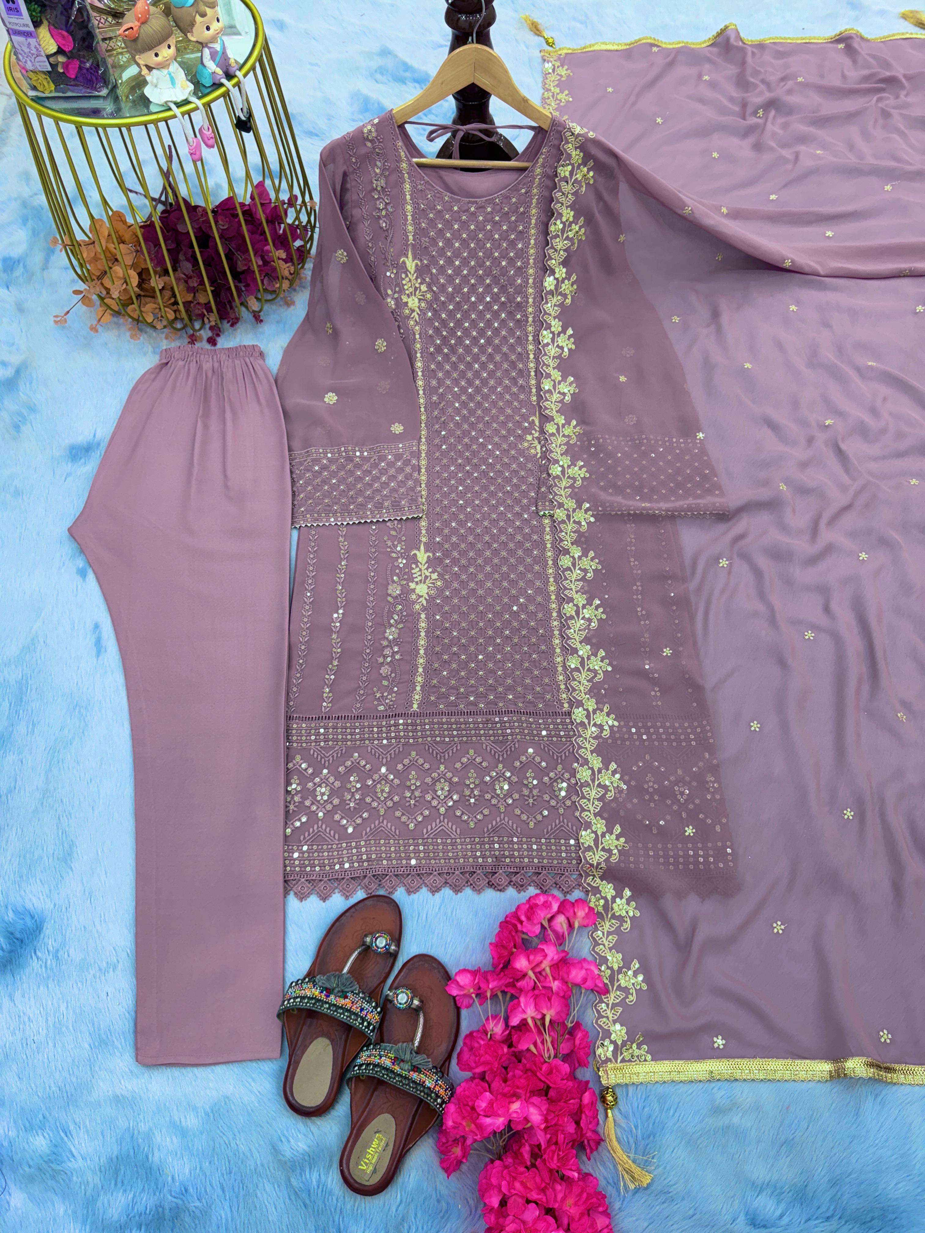 PD 1059 GEORGETTE DESIGNER WEAR PARTY WEAR LADIES  TOP BOTTOM & DUPATTA SET