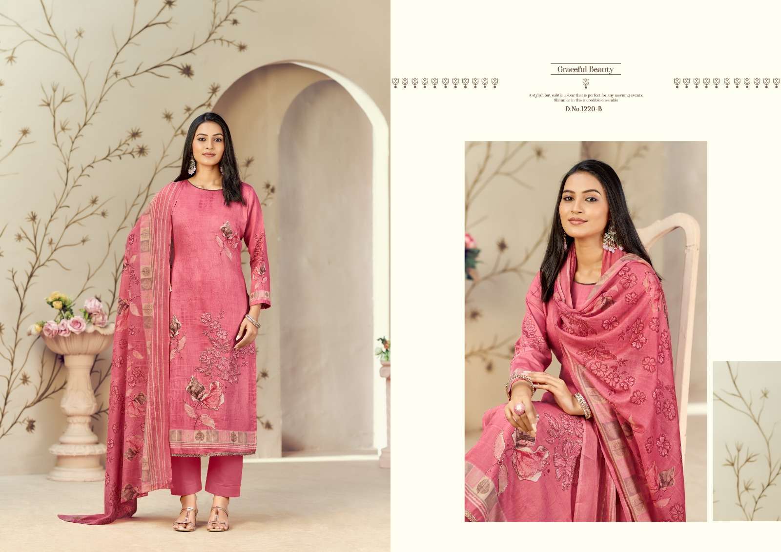 RADHIKA FASHION AZARA KAYKA D NO 1220 COTTON PRINT WITH HAND WORK SUIT