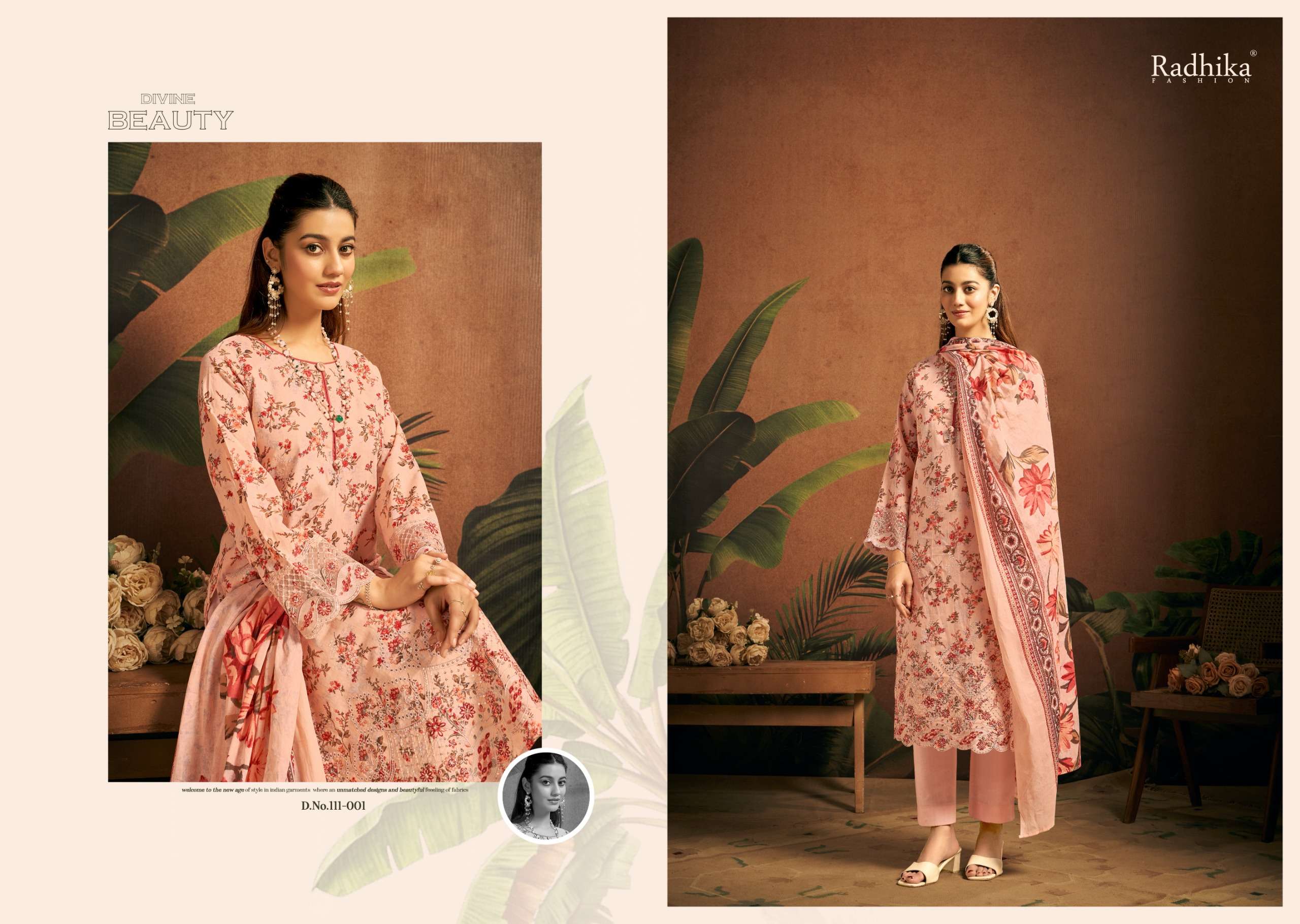 RADHIKA FASHION AZARA SAIRA LAWN COTTON DIGITAL PRINT WITH FANCY WORK SUIT