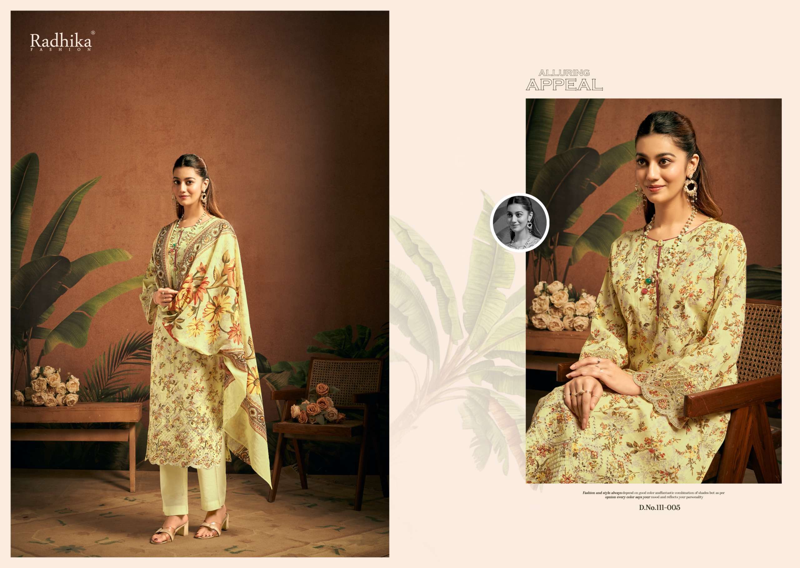 RADHIKA FASHION AZARA SAIRA LAWN COTTON DIGITAL PRINT WITH FANCY WORK SUIT