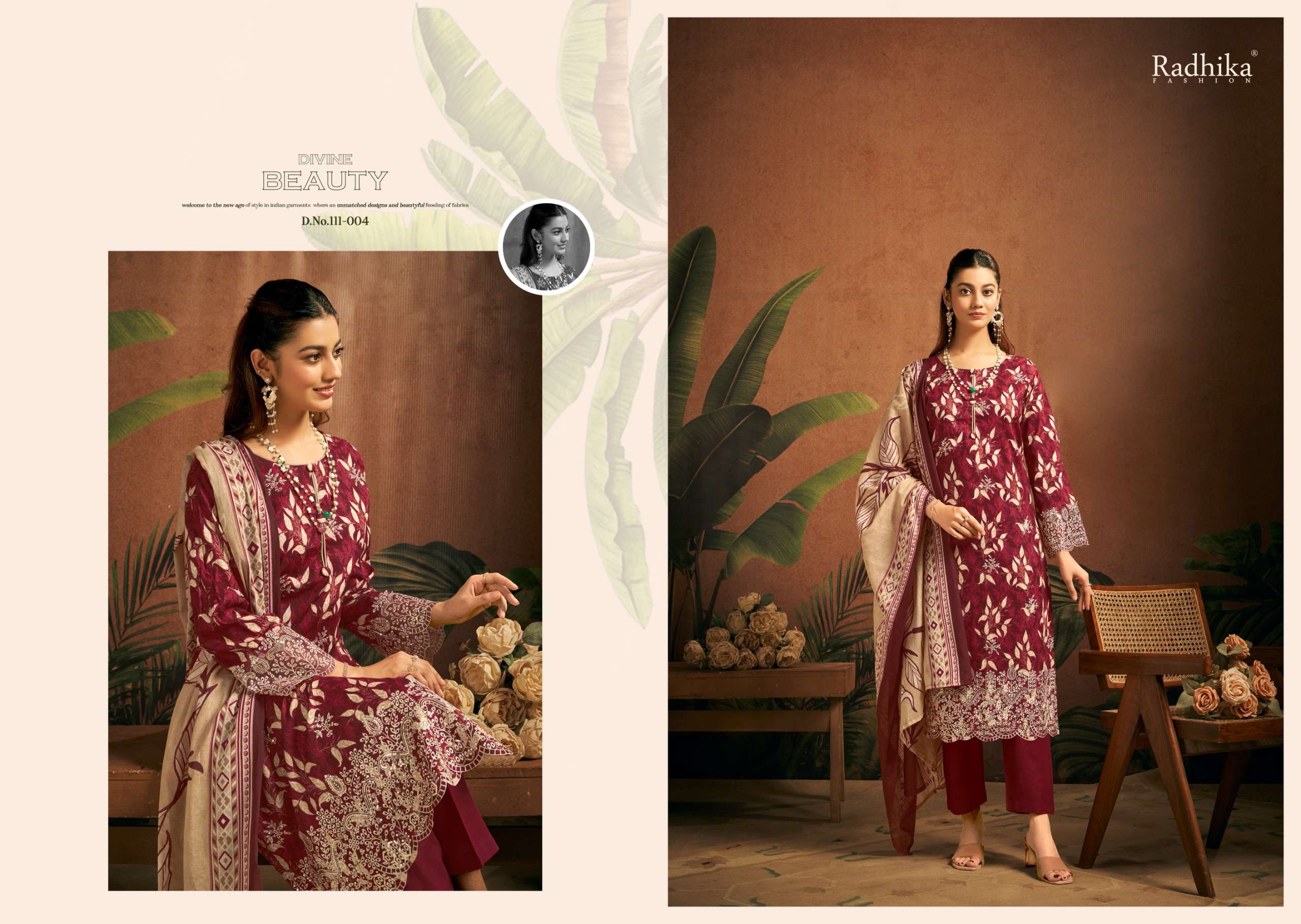 RADHIKA FASHION AZARA SAIRA LAWN COTTON DIGITAL PRINT WITH FANCY WORK SUIT