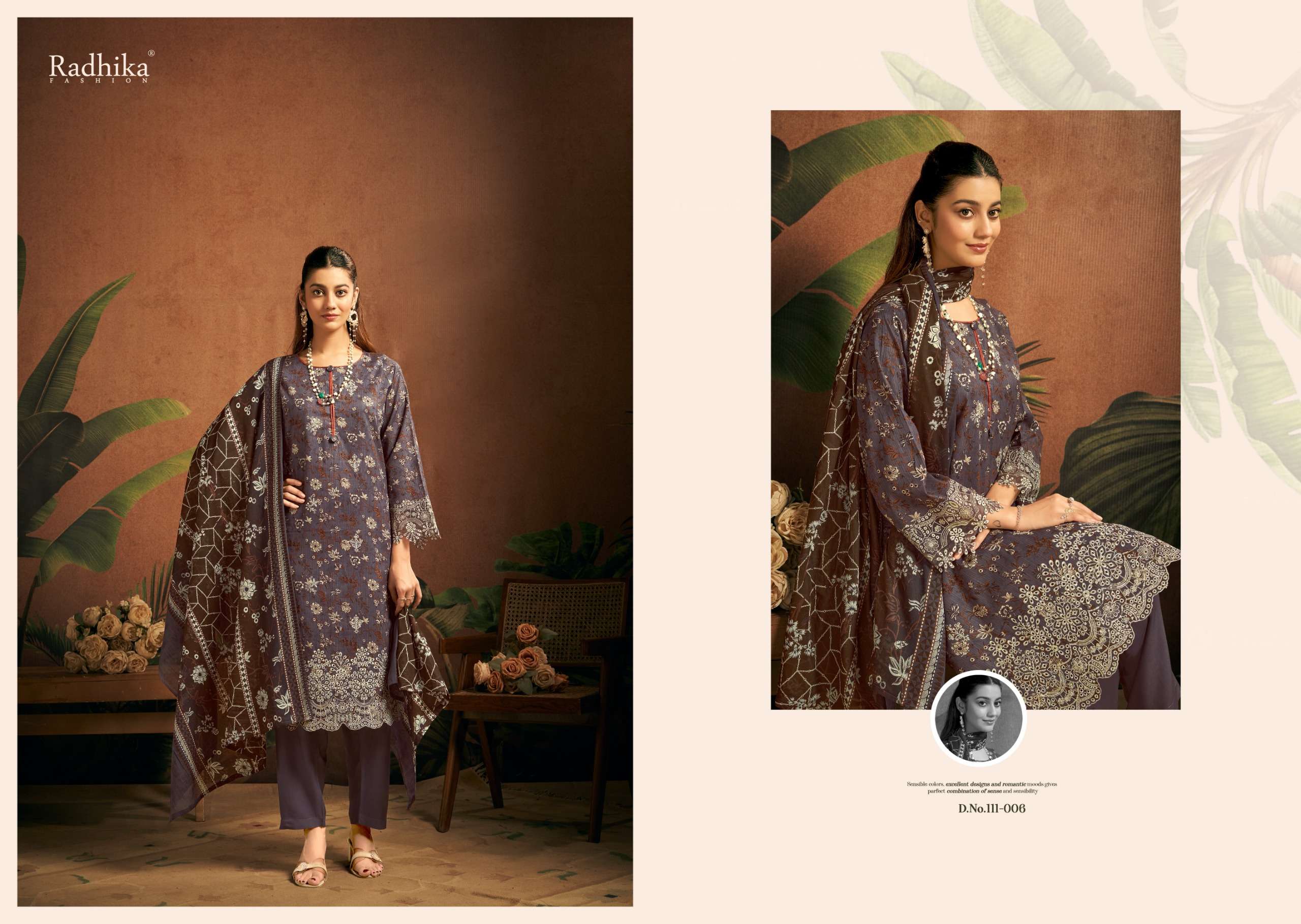 RADHIKA FASHION AZARA SAIRA LAWN COTTON DIGITAL PRINT WITH FANCY WORK SUIT