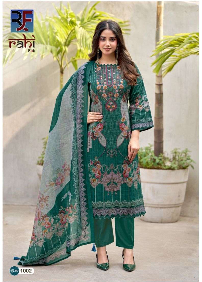 RAHI FAB RED ORCHID COTTON KARACHI PRINT WITH FANCY WORK SUIT