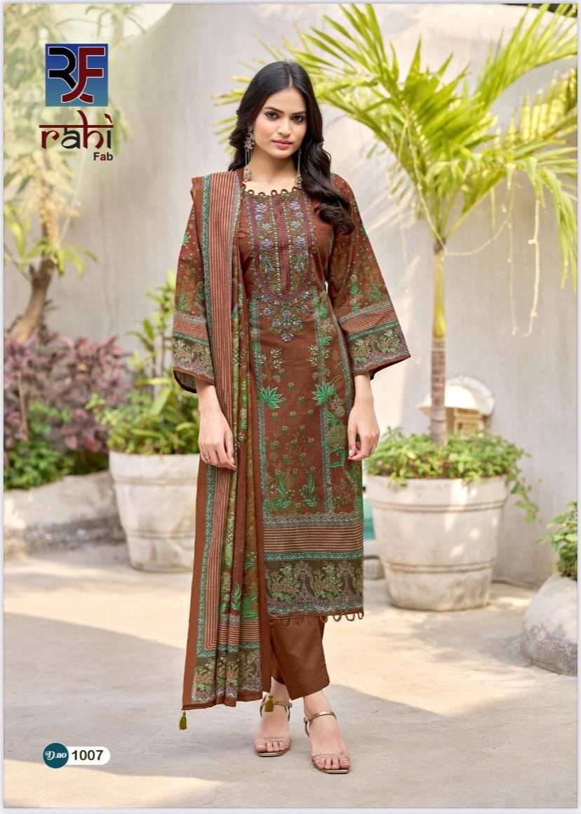 RAHI FAB RED ORCHID COTTON KARACHI PRINT WITH FANCY WORK SUIT