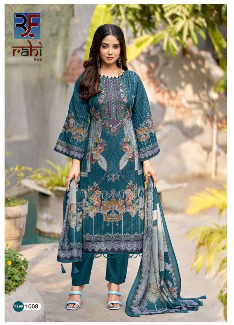 RAHI FAB RED ORCHID COTTON KARACHI PRINT WITH FANCY WORK SUIT