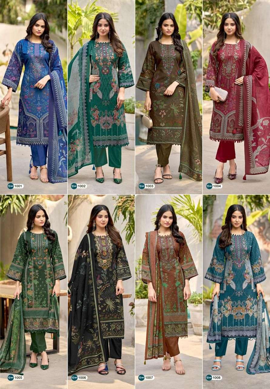 RAHI FAB RED ORCHID COTTON KARACHI PRINT WITH FANCY WORK SUIT