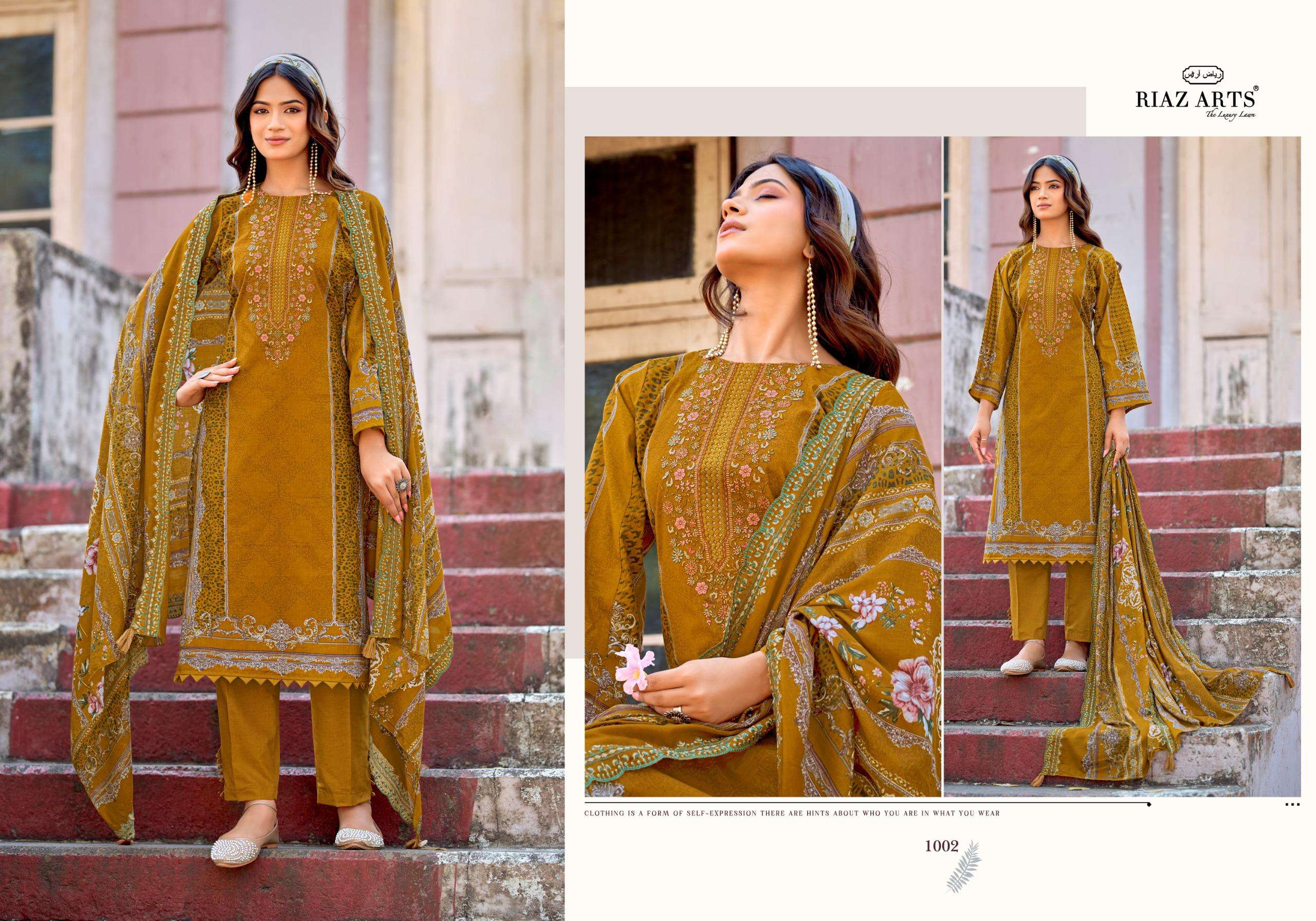 RIAZ ARTS BIN SAEED SURBHI COTTON PRINT WITH EMBROIDERY WORK SUIT