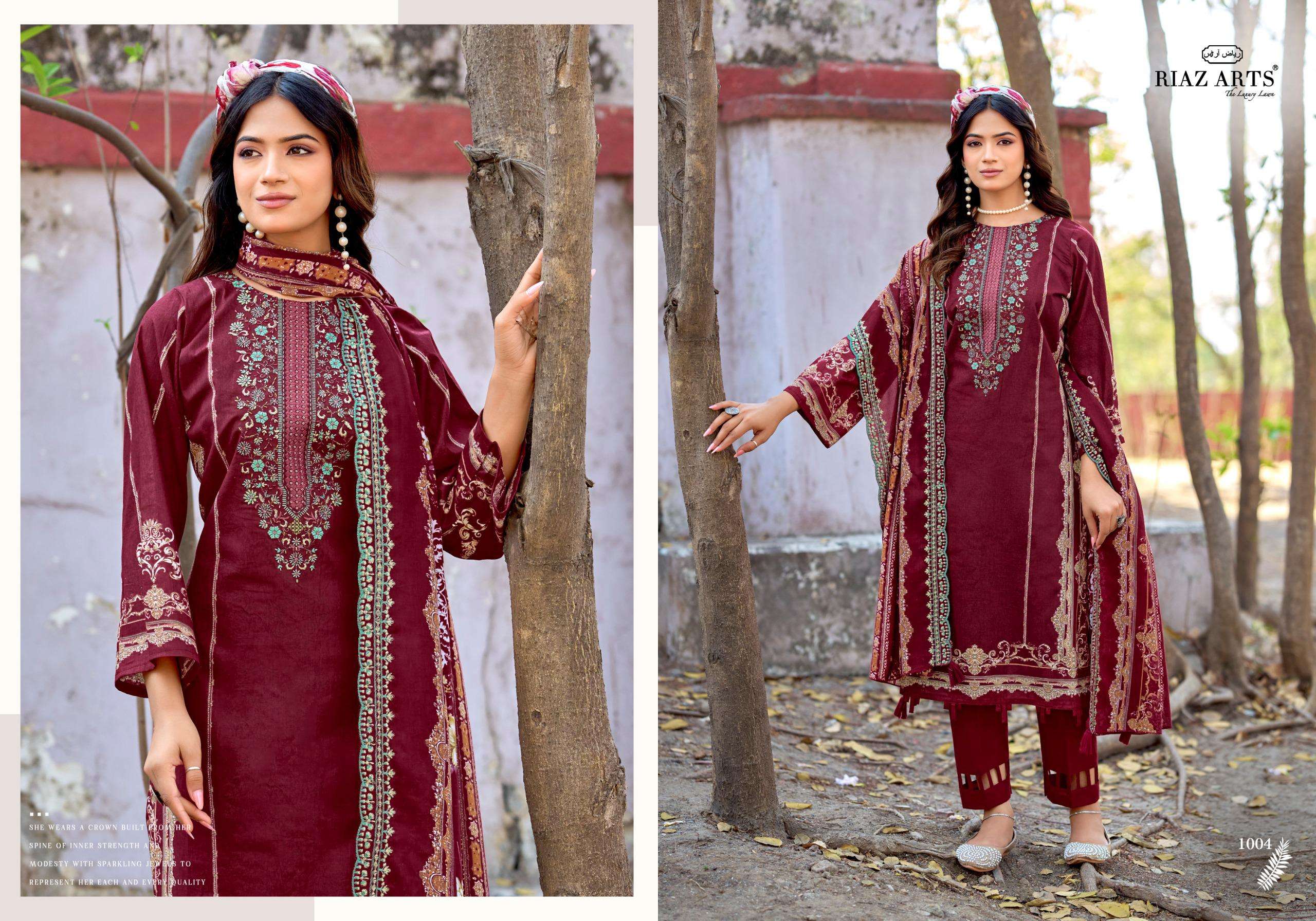 RIAZ ARTS BIN SAEED SURBHI COTTON PRINT WITH EMBROIDERY WORK SUIT