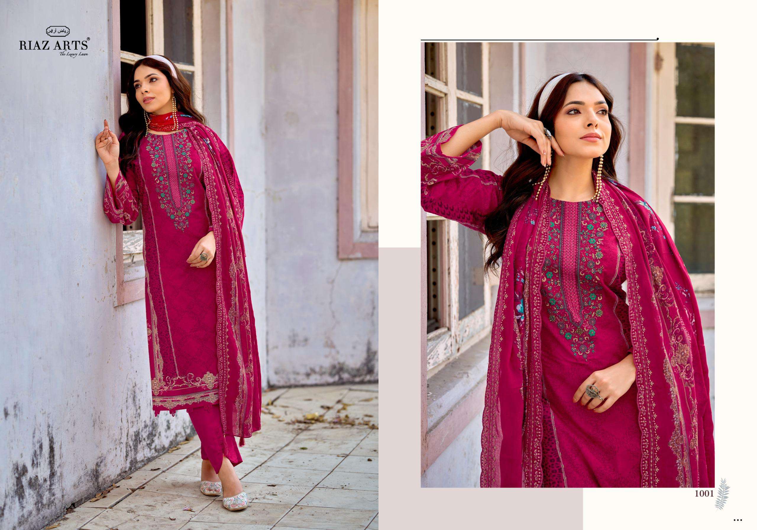RIAZ ARTS BIN SAEED SURBHI COTTON PRINT WITH EMBROIDERY WORK SUIT