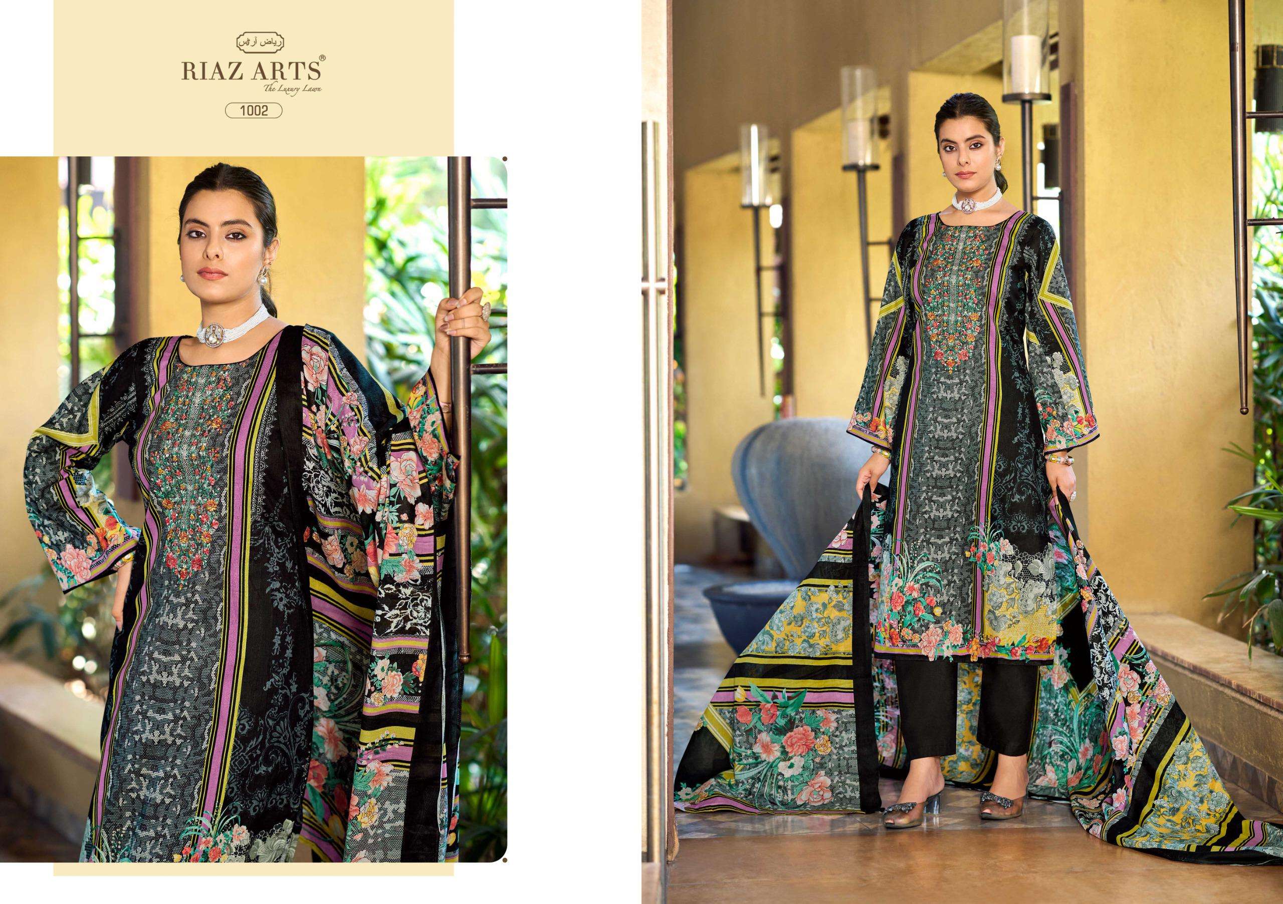 RIAZ ARTS MUSAFIR VOL 33 LAWN COTTON DIGITAL PRINT WITH FANCY WORK SUIT