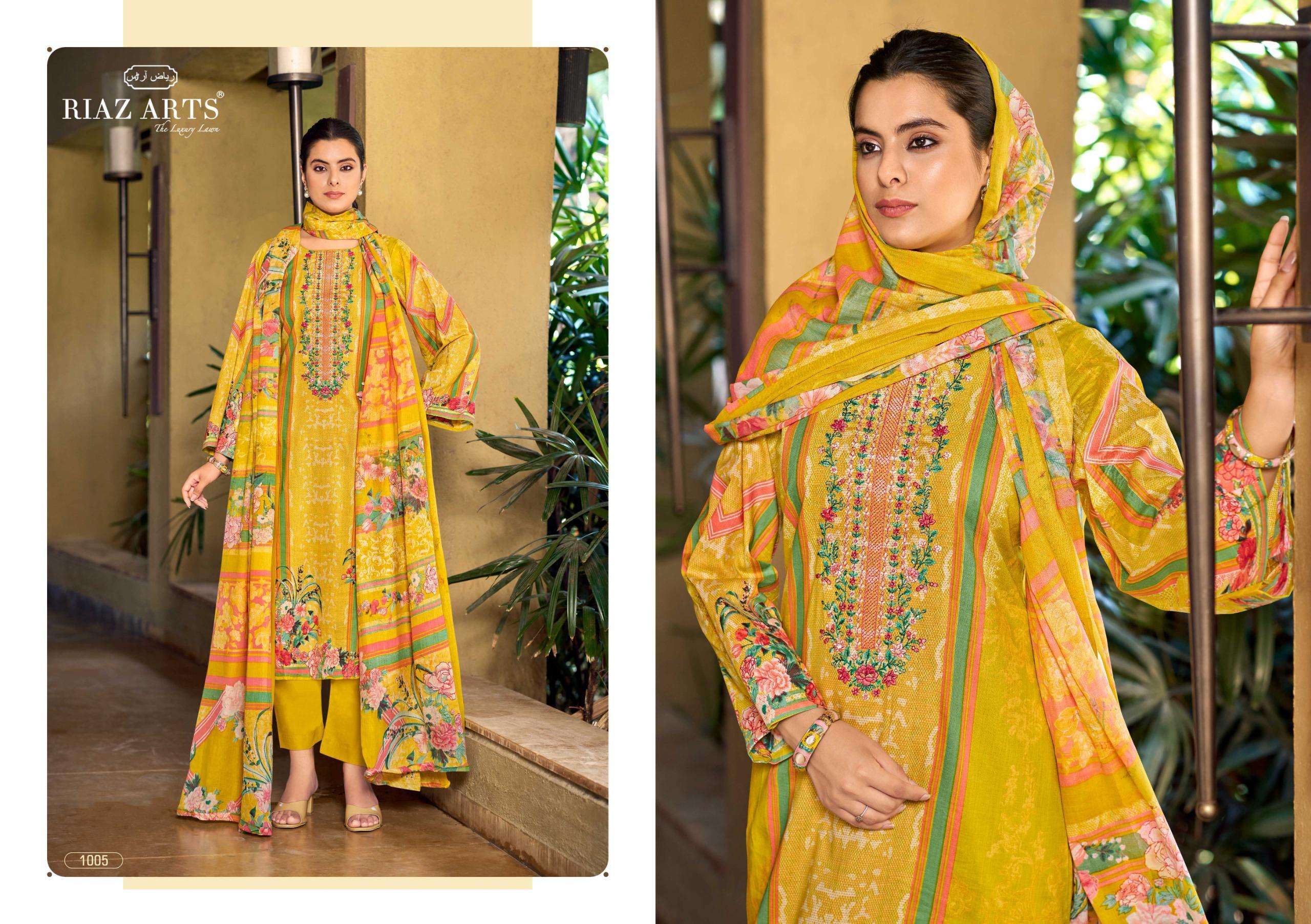 RIAZ ARTS MUSAFIR VOL 33 LAWN COTTON DIGITAL PRINT WITH FANCY WORK SUIT