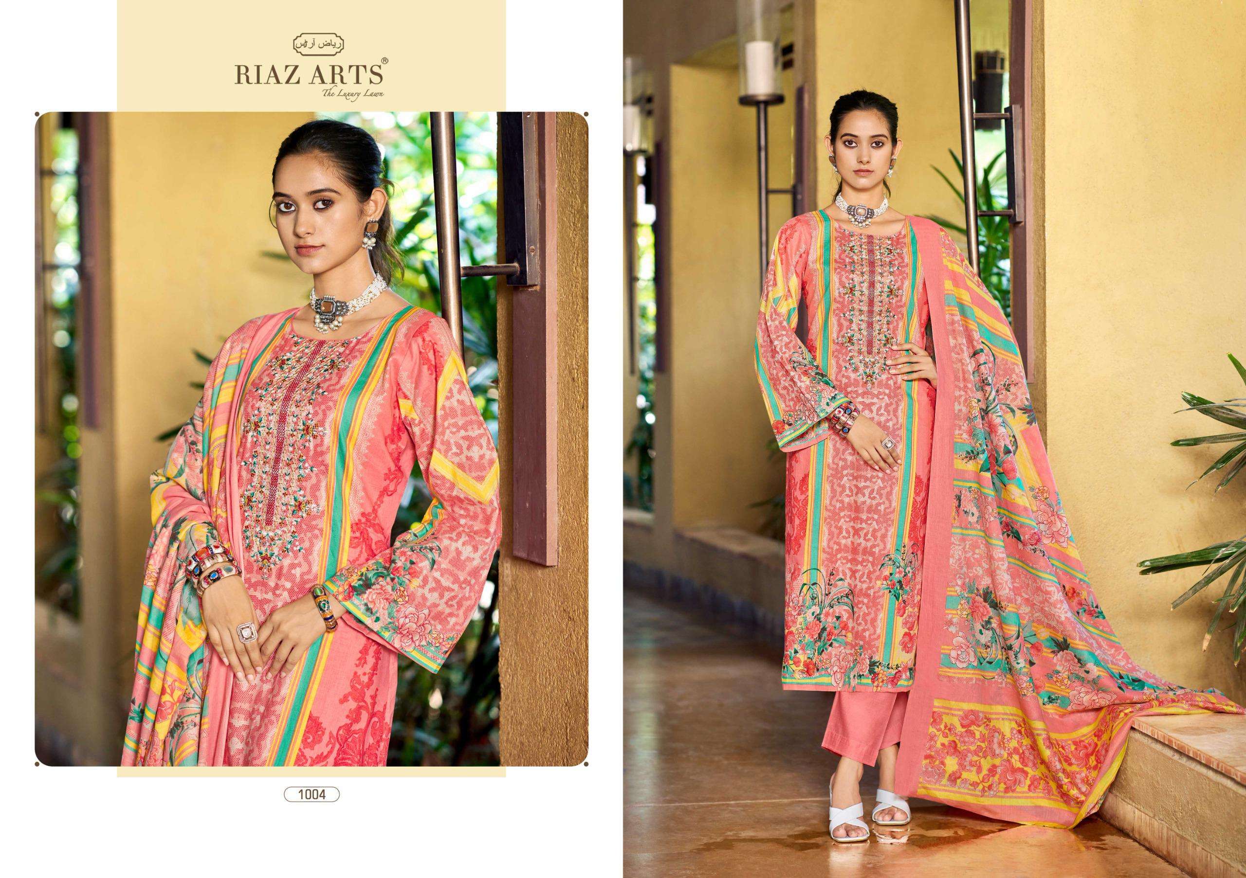 RIAZ ARTS MUSAFIR VOL 33 LAWN COTTON DIGITAL PRINT WITH FANCY WORK SUIT