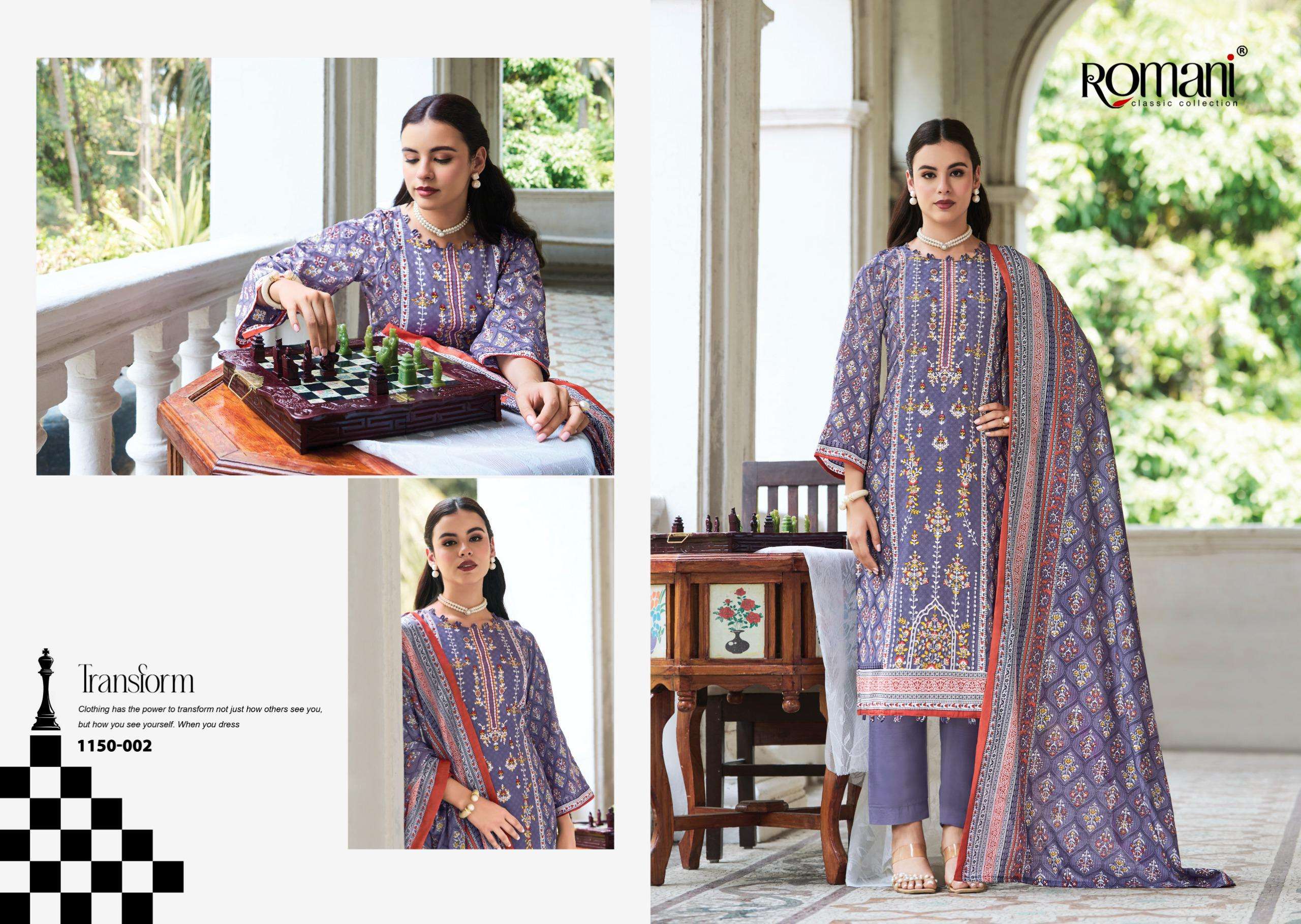ROMANI BIN KAREEM VOL 4 COTTON DIGITAL STYLE PRINT WITH FANCY WORK SUIT	