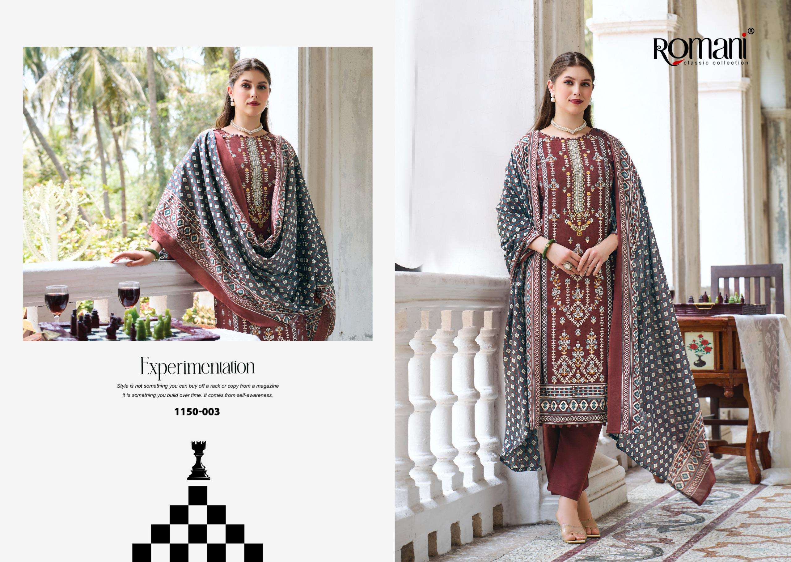 ROMANI BIN KAREEM VOL 4 COTTON DIGITAL STYLE PRINT WITH FANCY WORK SUIT	