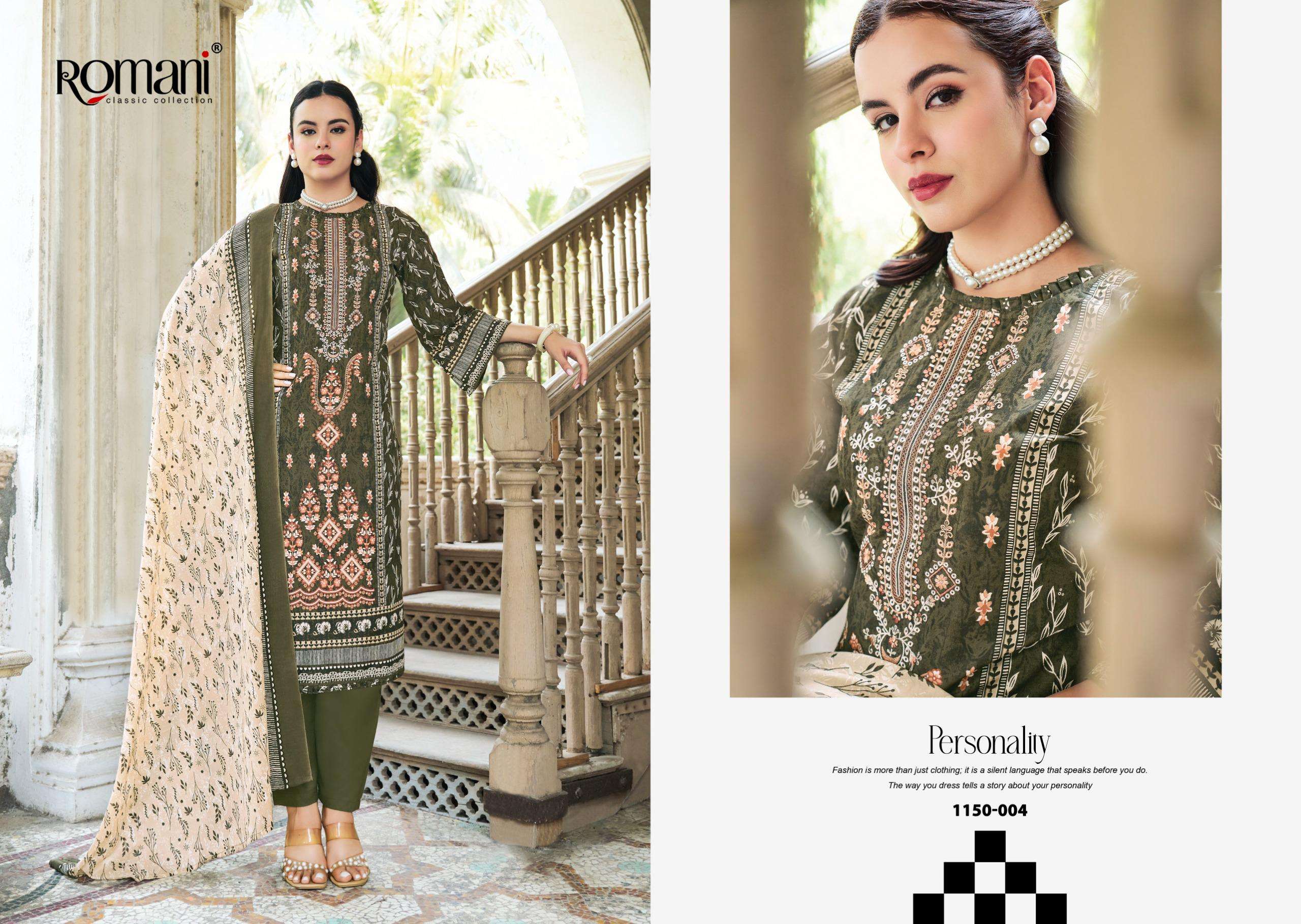 ROMANI BIN KAREEM VOL 4 COTTON DIGITAL STYLE PRINT WITH FANCY WORK SUIT	