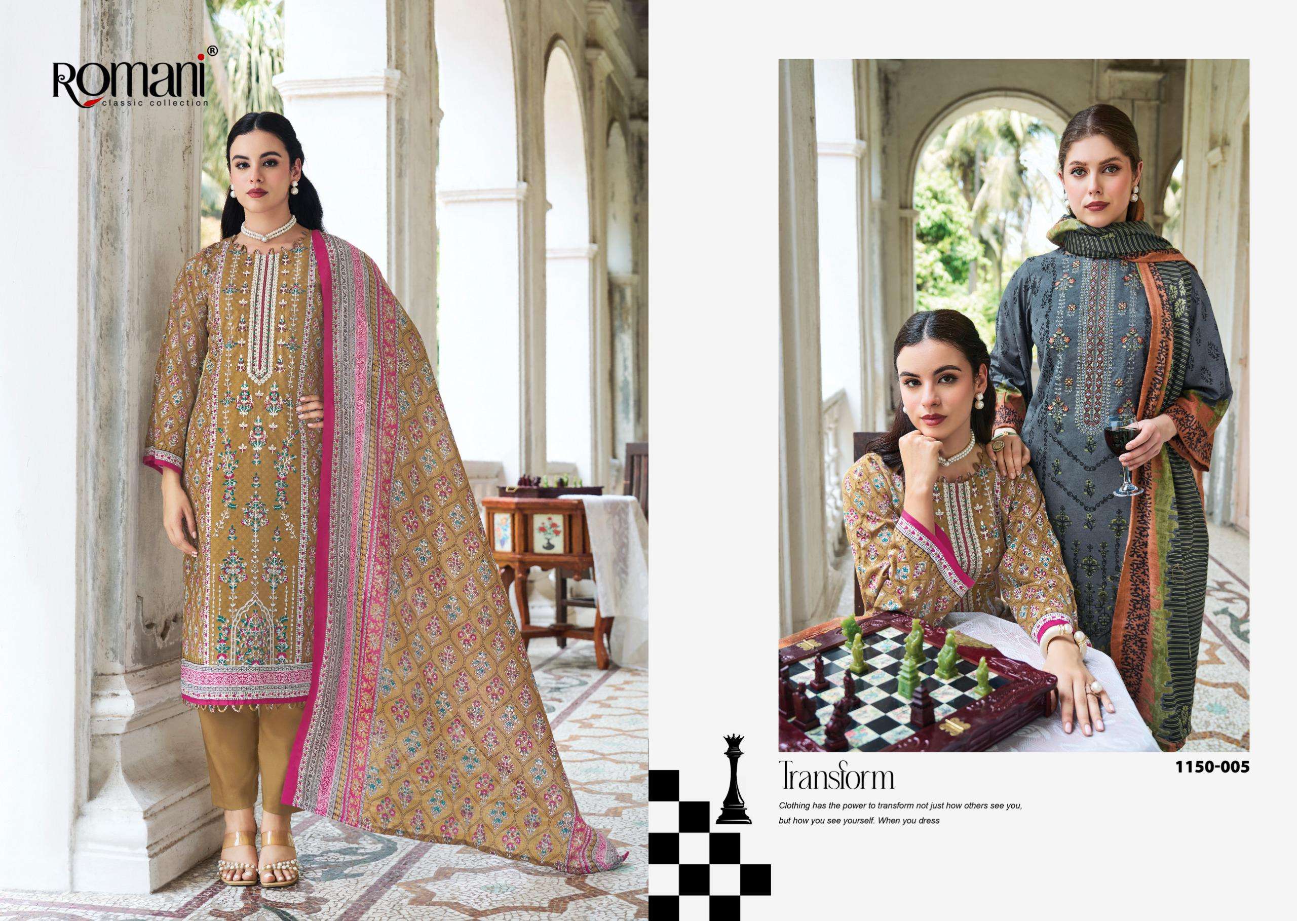 ROMANI BIN KAREEM VOL 4 COTTON DIGITAL STYLE PRINT WITH FANCY WORK SUIT	
