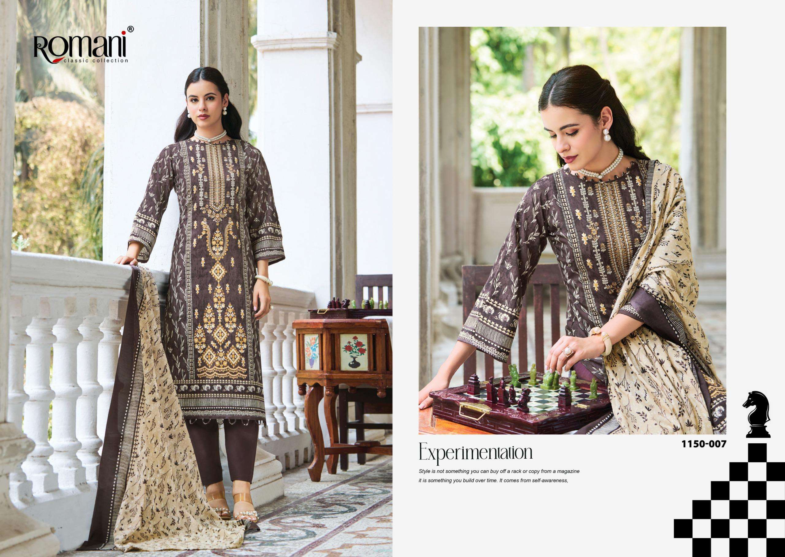 ROMANI BIN KAREEM VOL 4 COTTON DIGITAL STYLE PRINT WITH FANCY WORK SUIT	