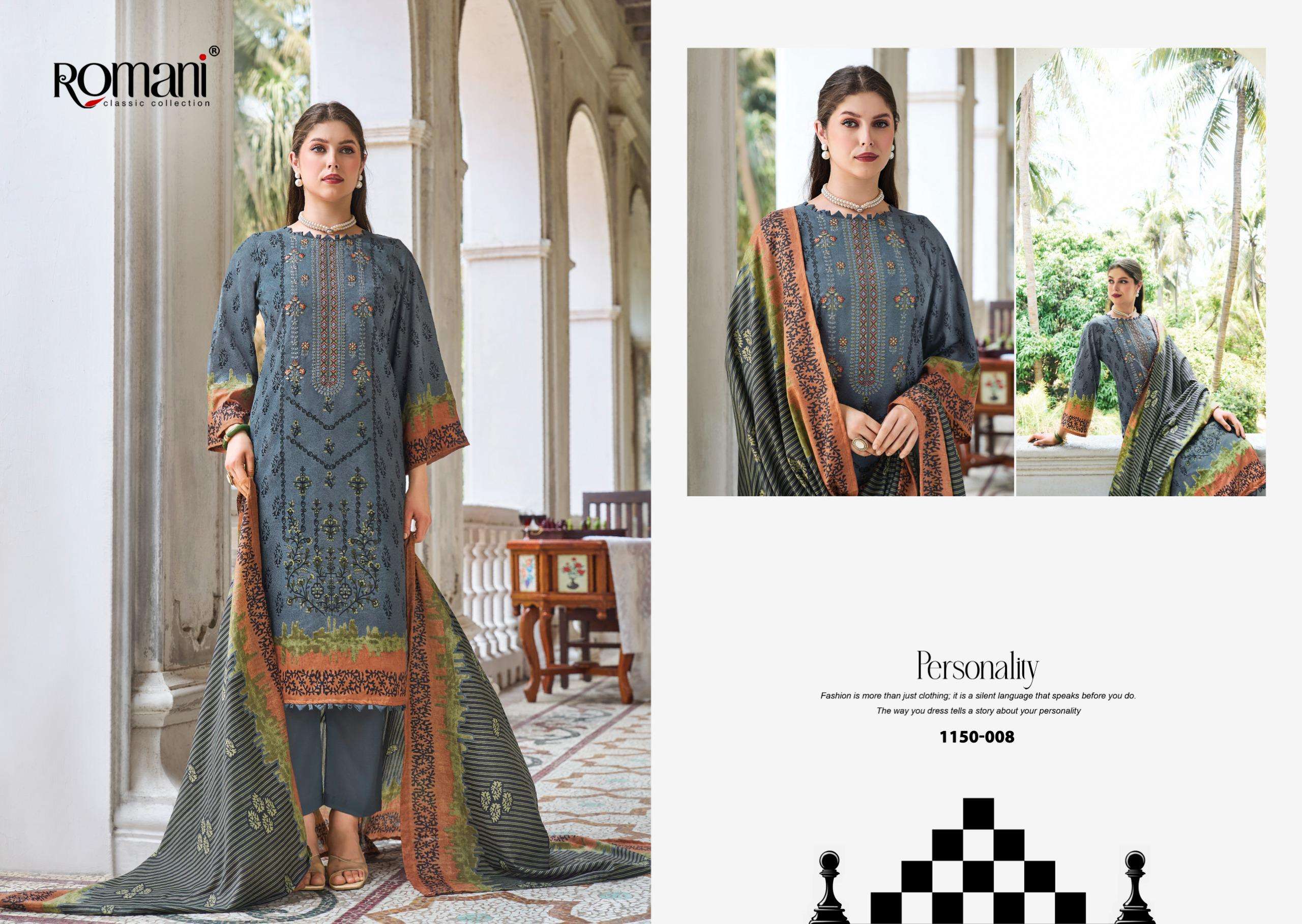 ROMANI BIN KAREEM VOL 4 COTTON DIGITAL STYLE PRINT WITH FANCY WORK SUIT	