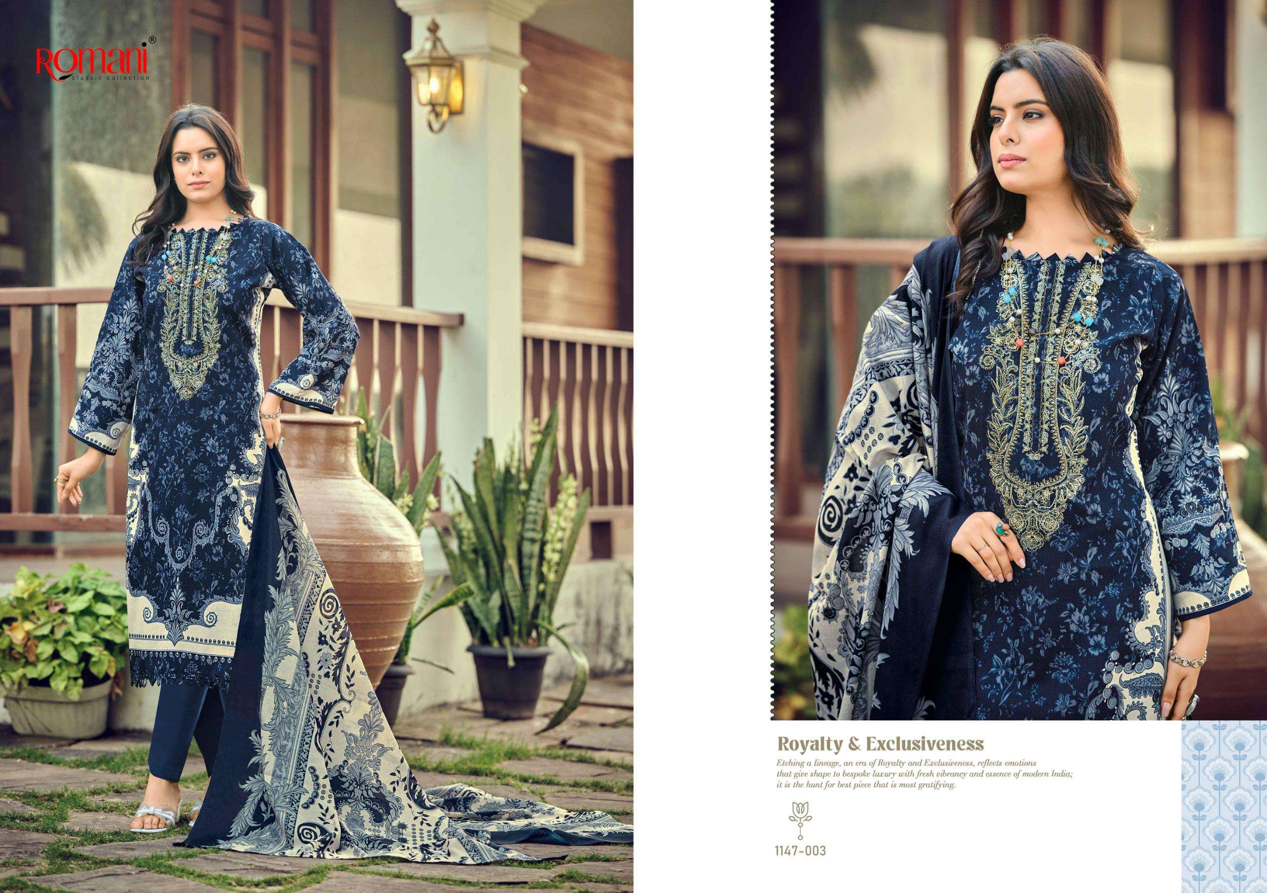 ROMANI NEEDLE WONDER VOL 12 COTTON DIGITAL PRINTS WITH FANCY WORK SUIT