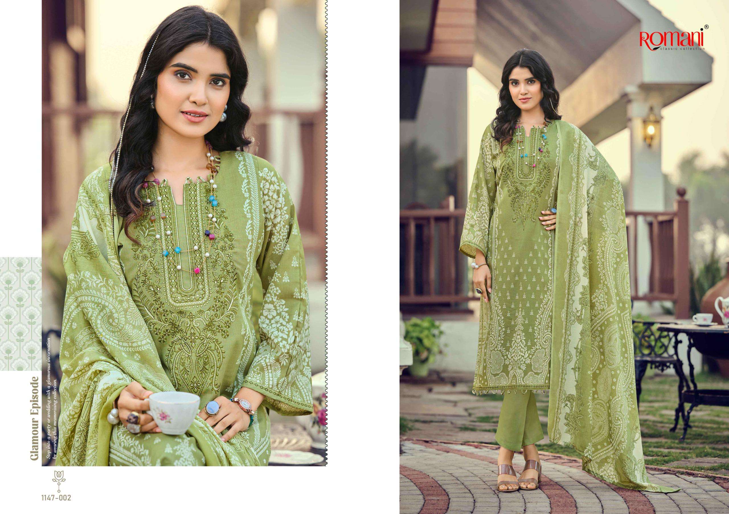 ROMANI NEEDLE WONDER VOL 12 COTTON DIGITAL PRINTS WITH FANCY WORK SUIT