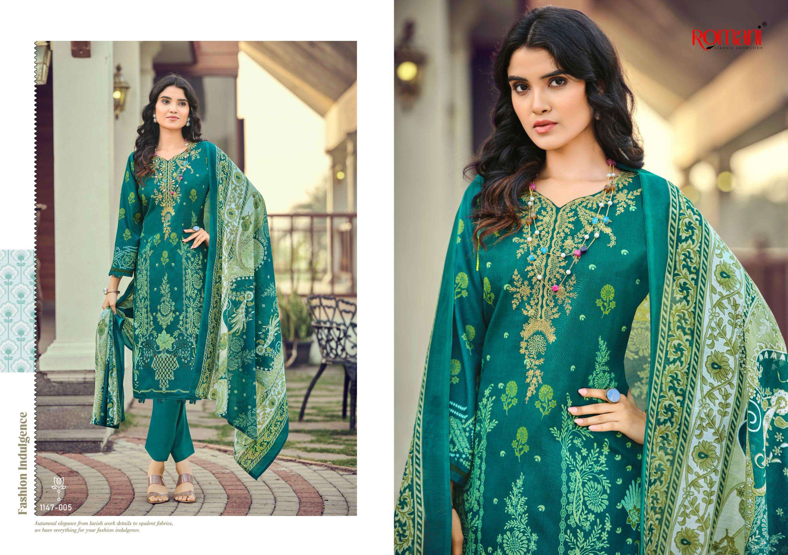 ROMANI NEEDLE WONDER VOL 12 COTTON DIGITAL PRINTS WITH FANCY WORK SUIT