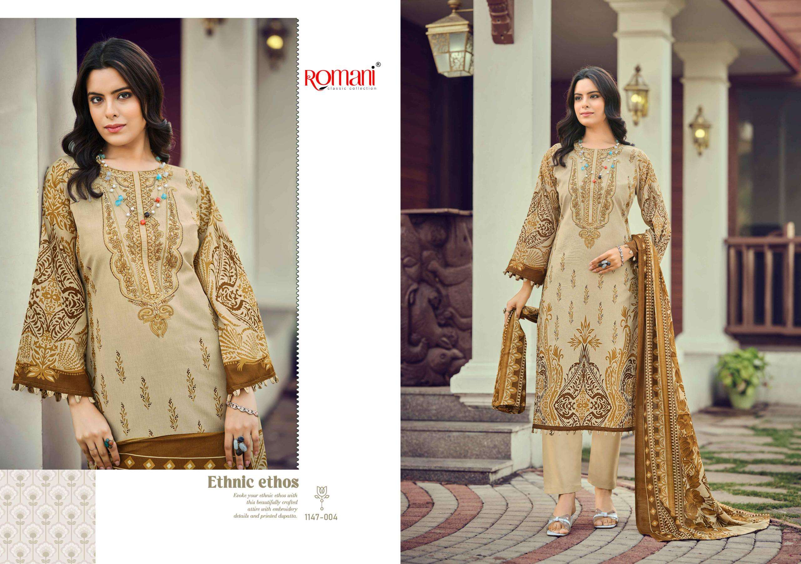 ROMANI NEEDLE WONDER VOL 12 COTTON DIGITAL PRINTS WITH FANCY WORK SUIT