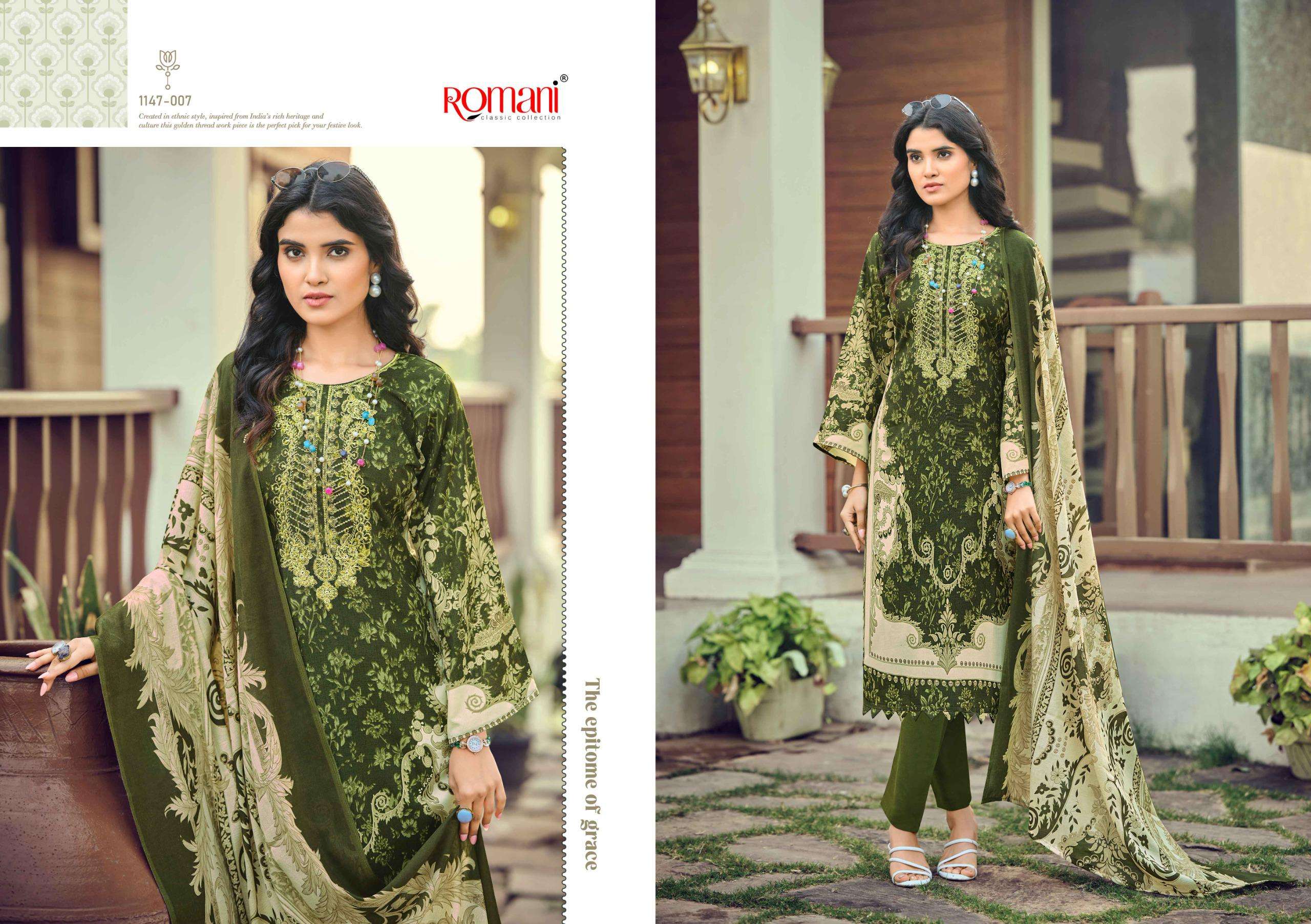 ROMANI NEEDLE WONDER VOL 12 COTTON DIGITAL PRINTS WITH FANCY WORK SUIT