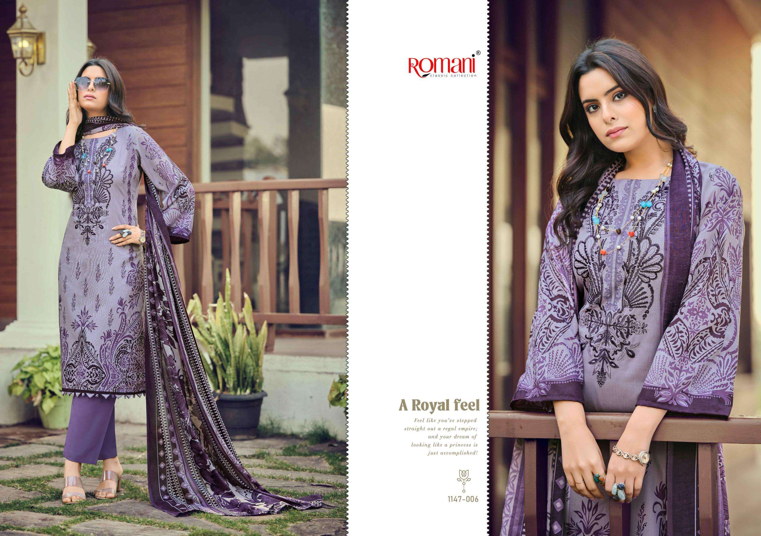ROMANI NEEDLE WONDER VOL 12 COTTON DIGITAL PRINTS WITH FANCY WORK SUIT